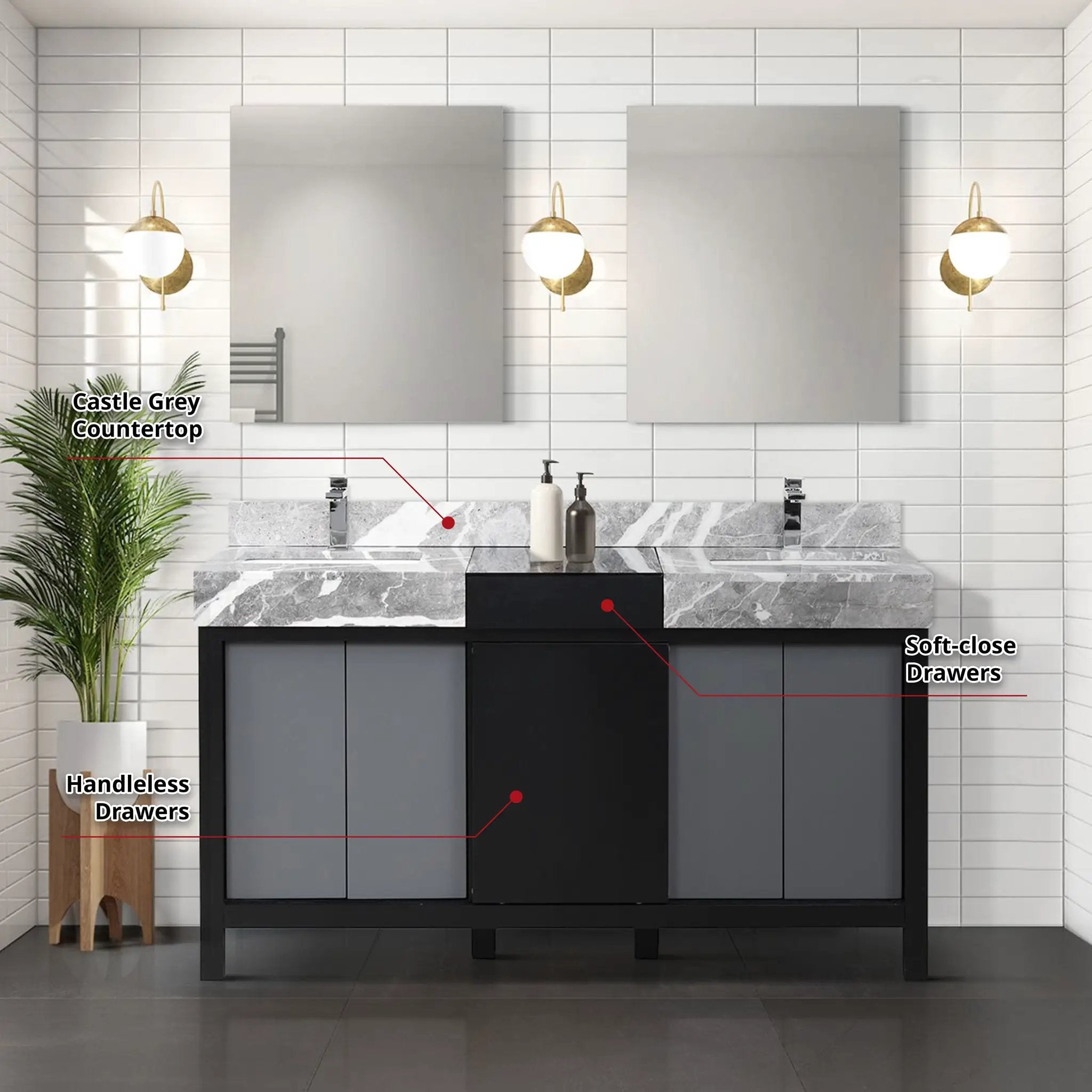 black and grey vanity