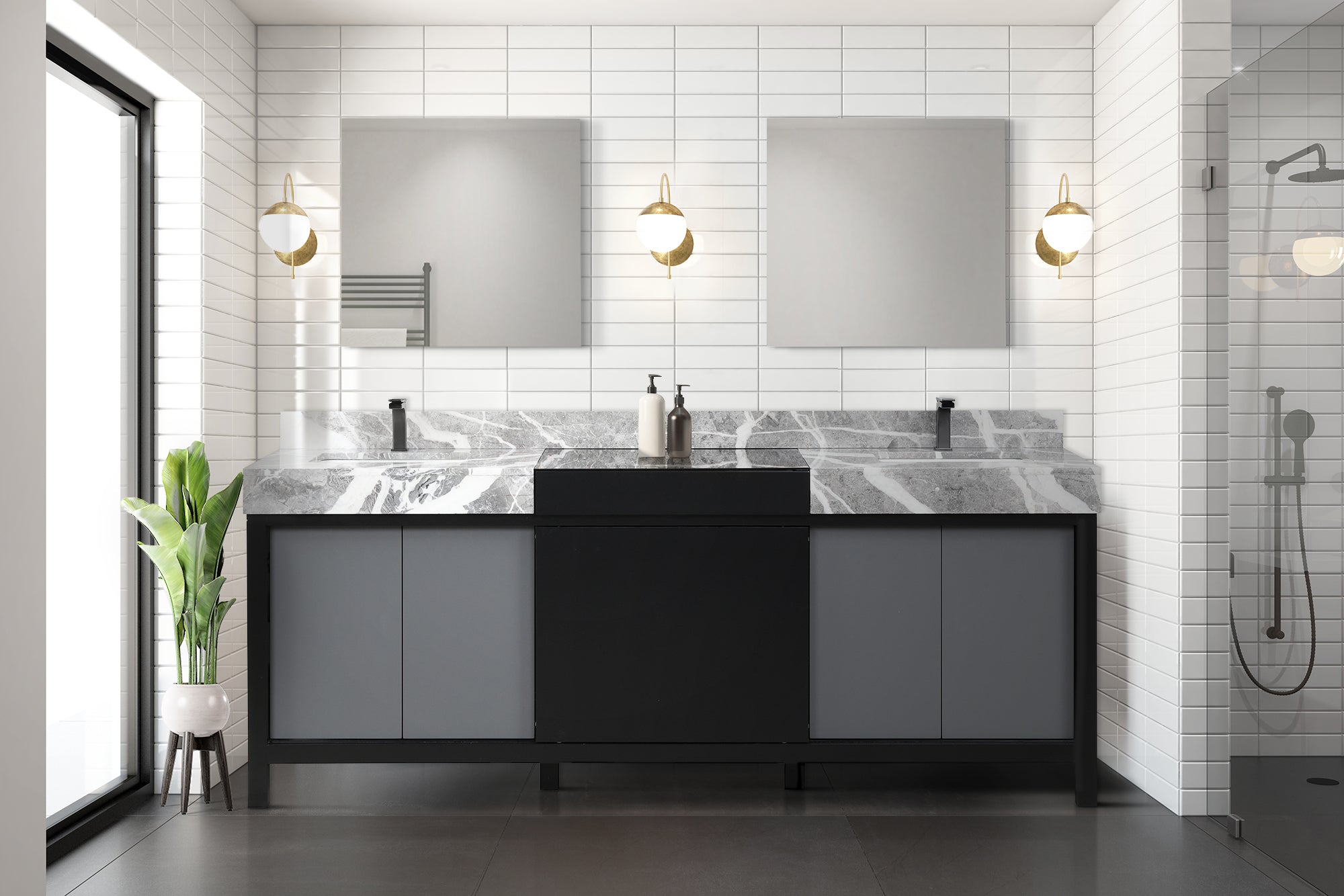 black and grey vanity
