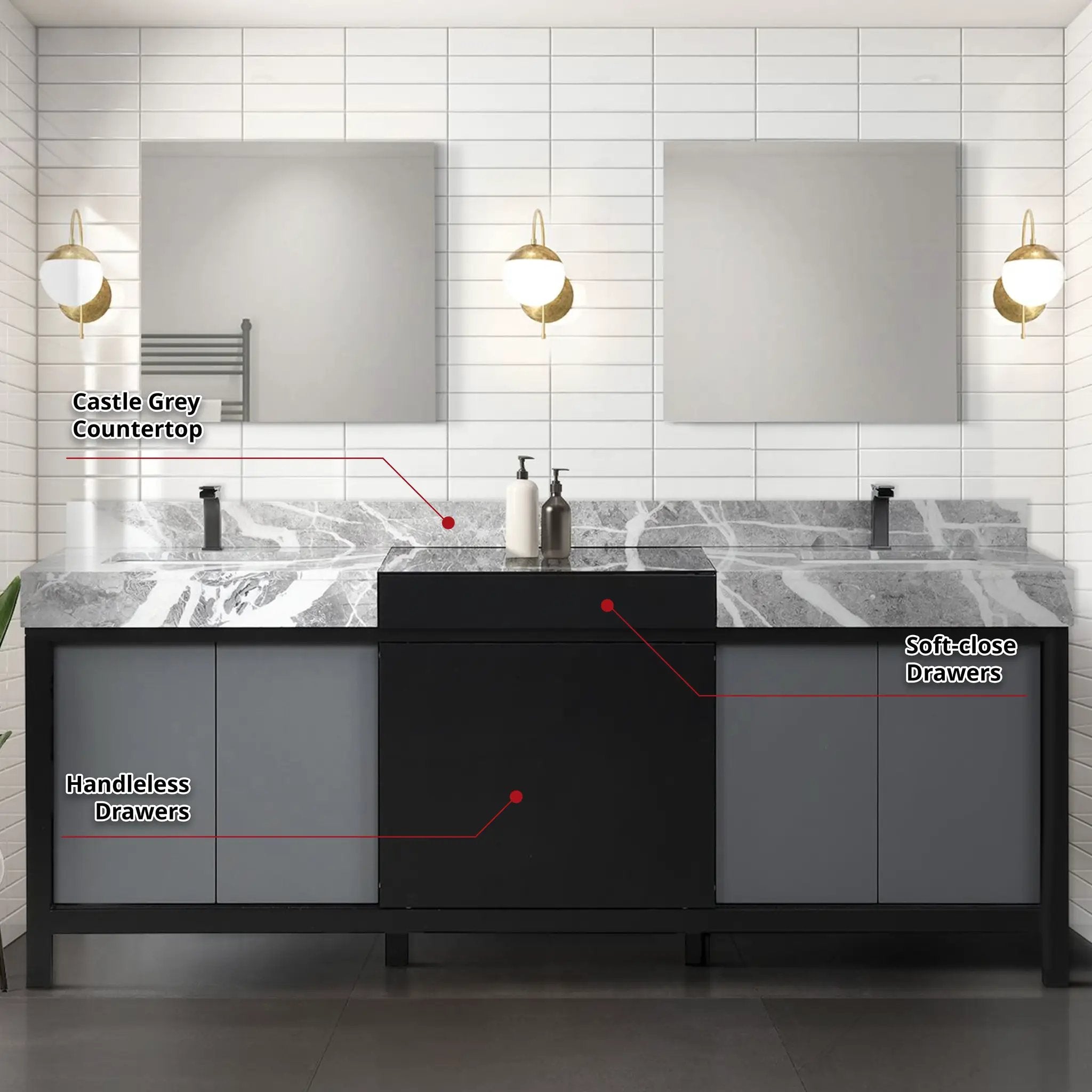 black and grey vanity
