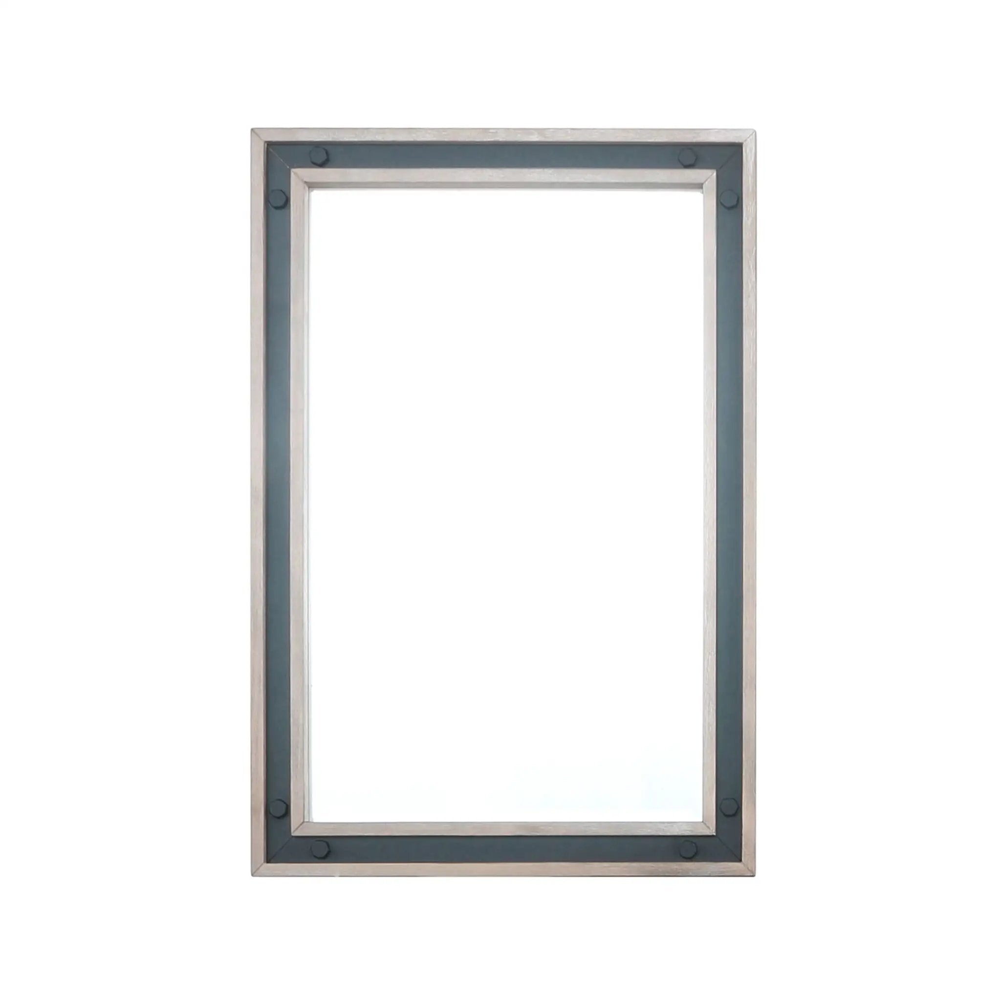 Lexora Ziva 22 in W x 32 in H Mirror with Black Metal Inlay by Lexora