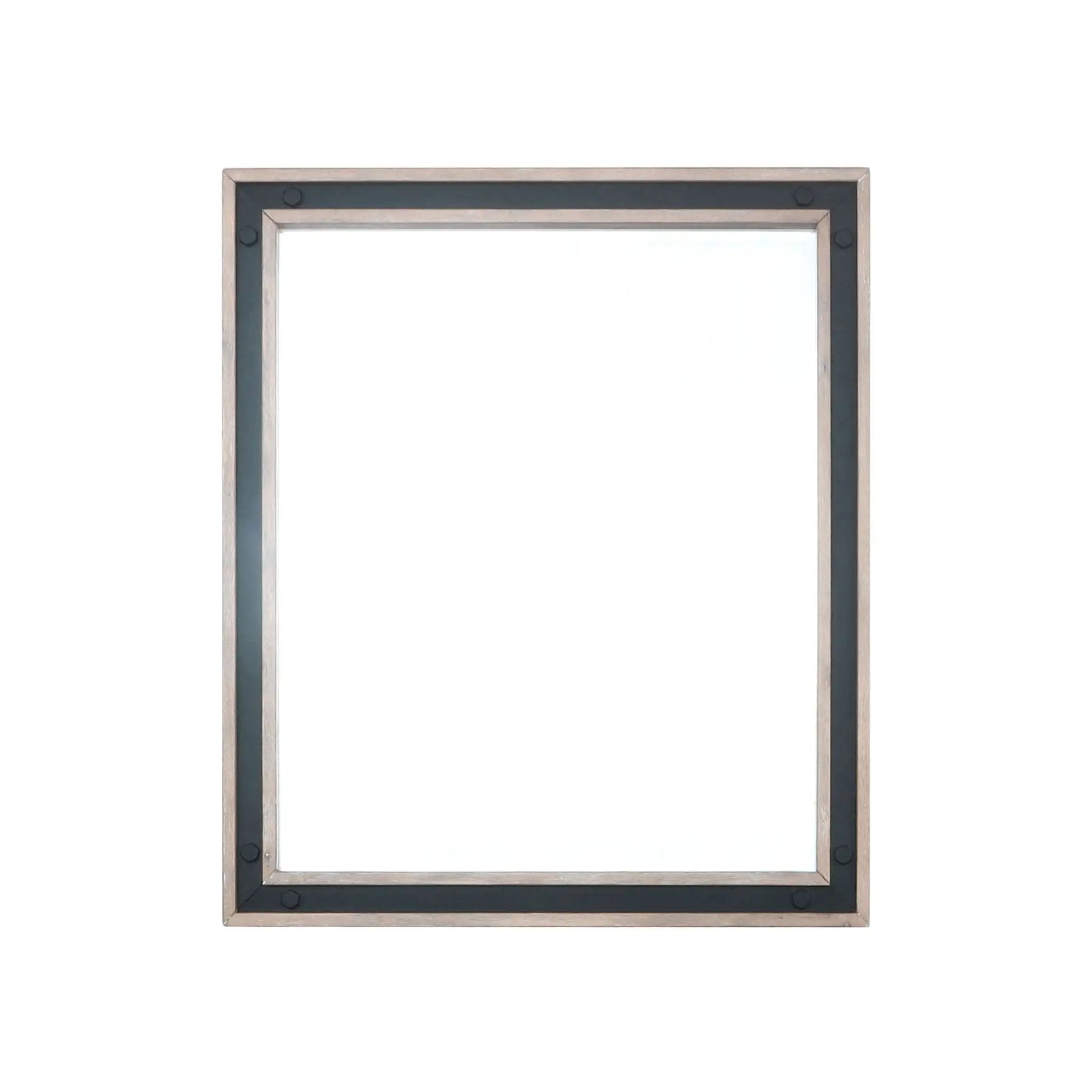 Lexora Ziva 28 in W x 32 in H Mirror with Black Metal Inlay by Lexora