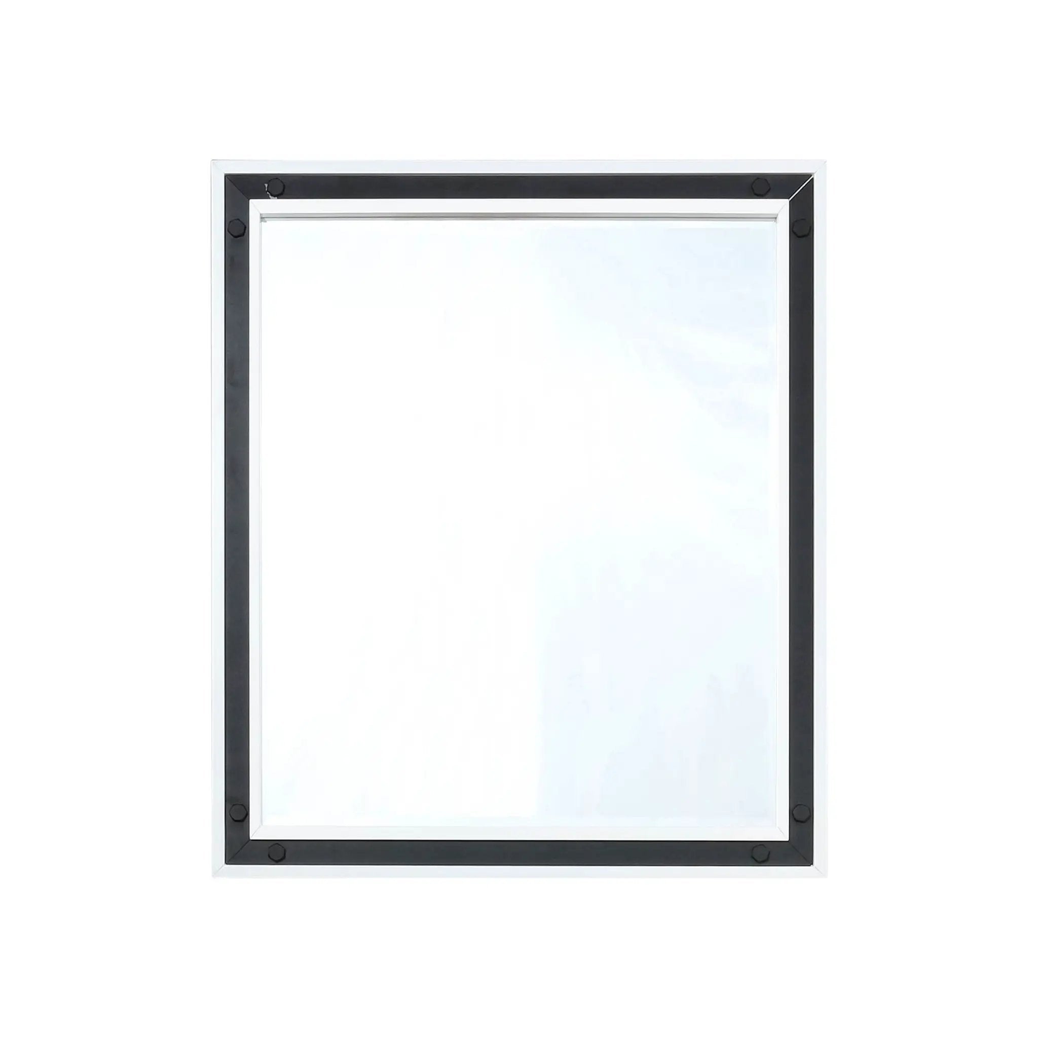 Lexora Ziva 28 in W x 32 in H Mirror with Black Metal Inlay by Lexora