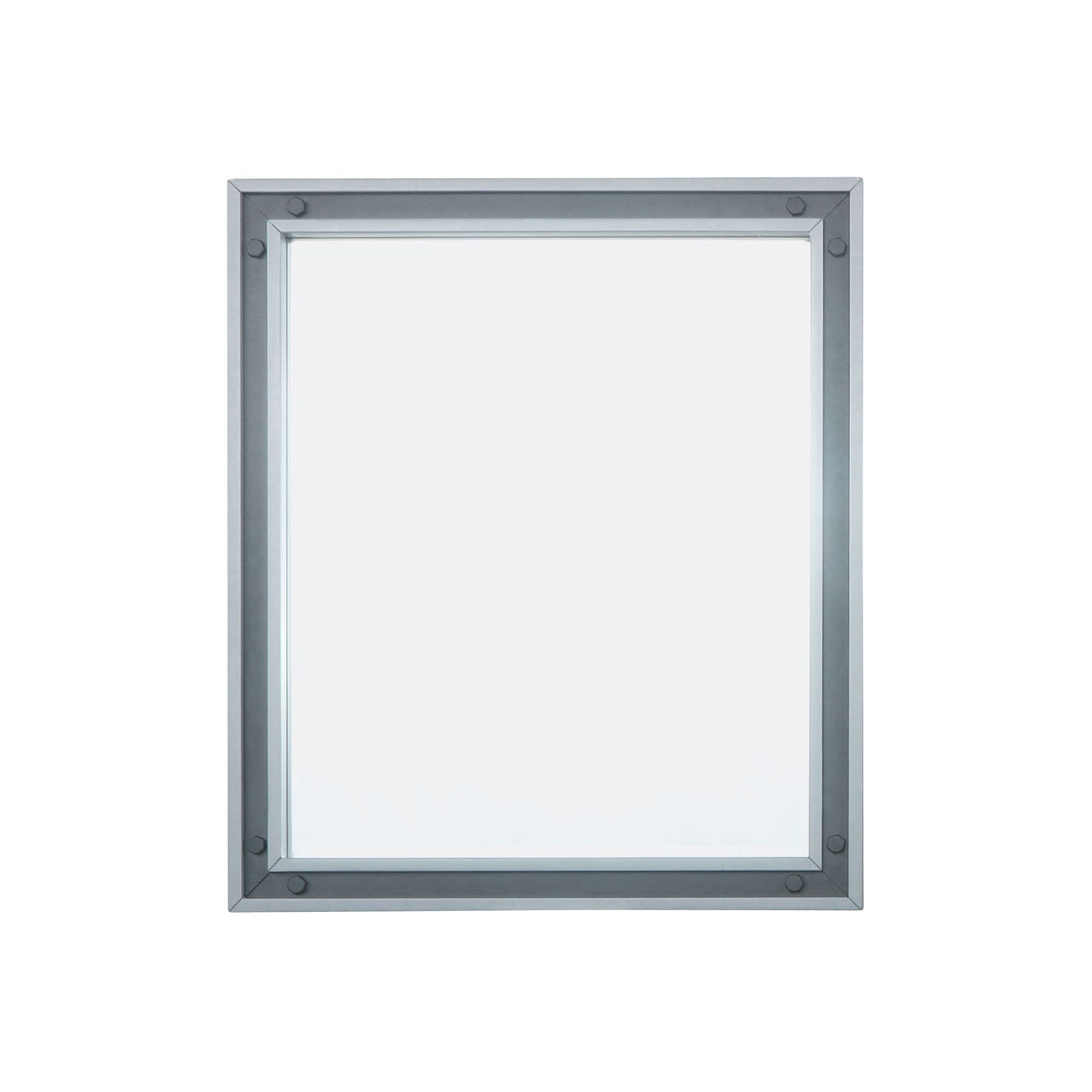 Lexora Ziva 30 in W x 32 in H Mirror with Black Metal Inlay