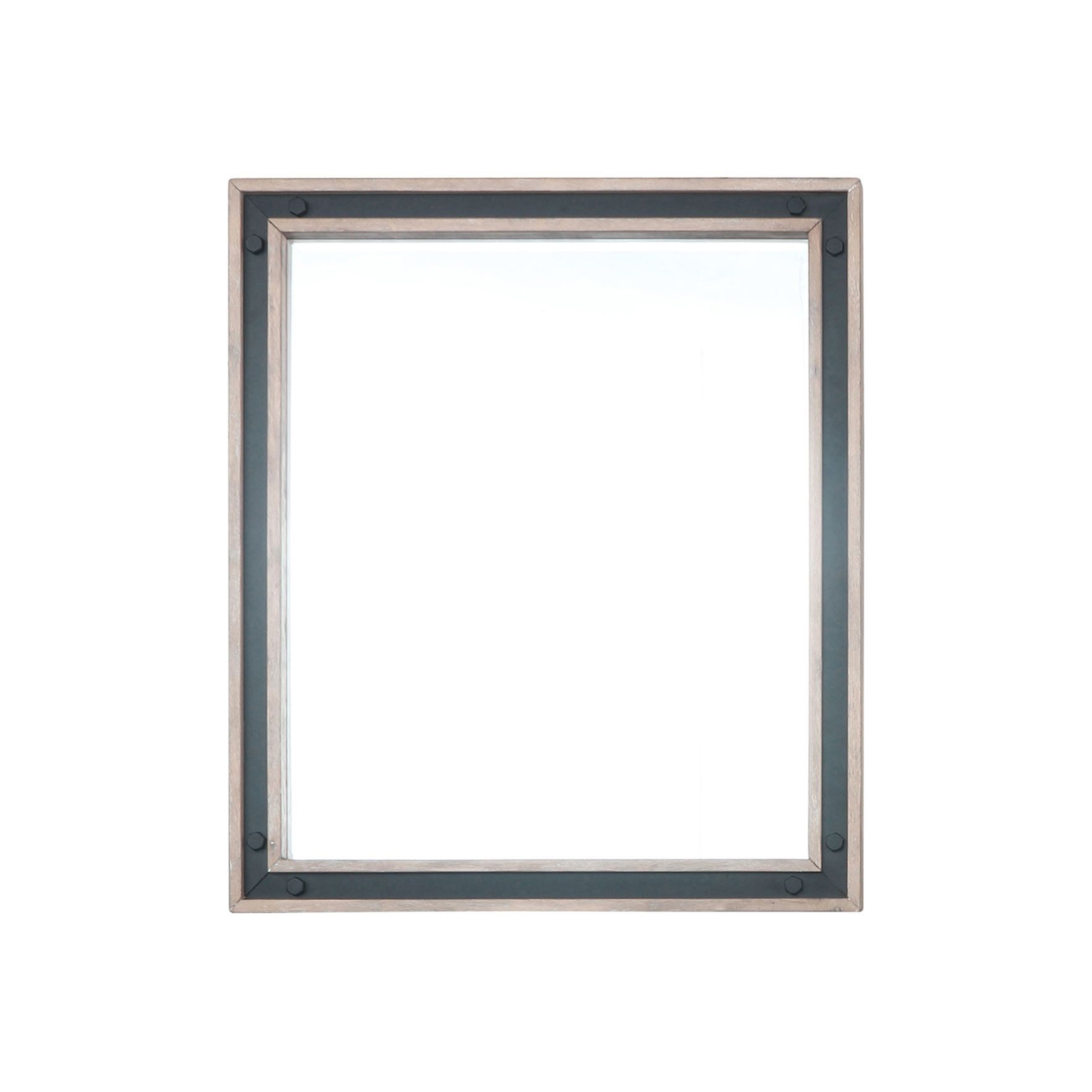 Lexora Ziva 30 in W x 32 in H Mirror with Black Metal Inlay