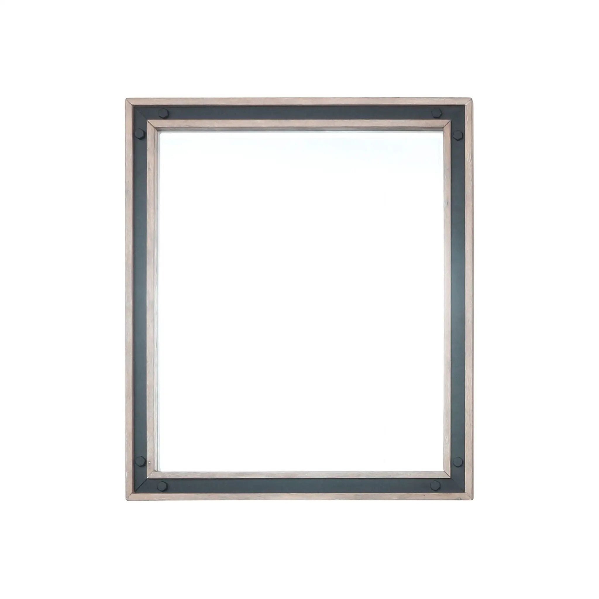 Lexora Ziva 30 in W x 32 in H Mirror with Black Metal Inlay by Lexora