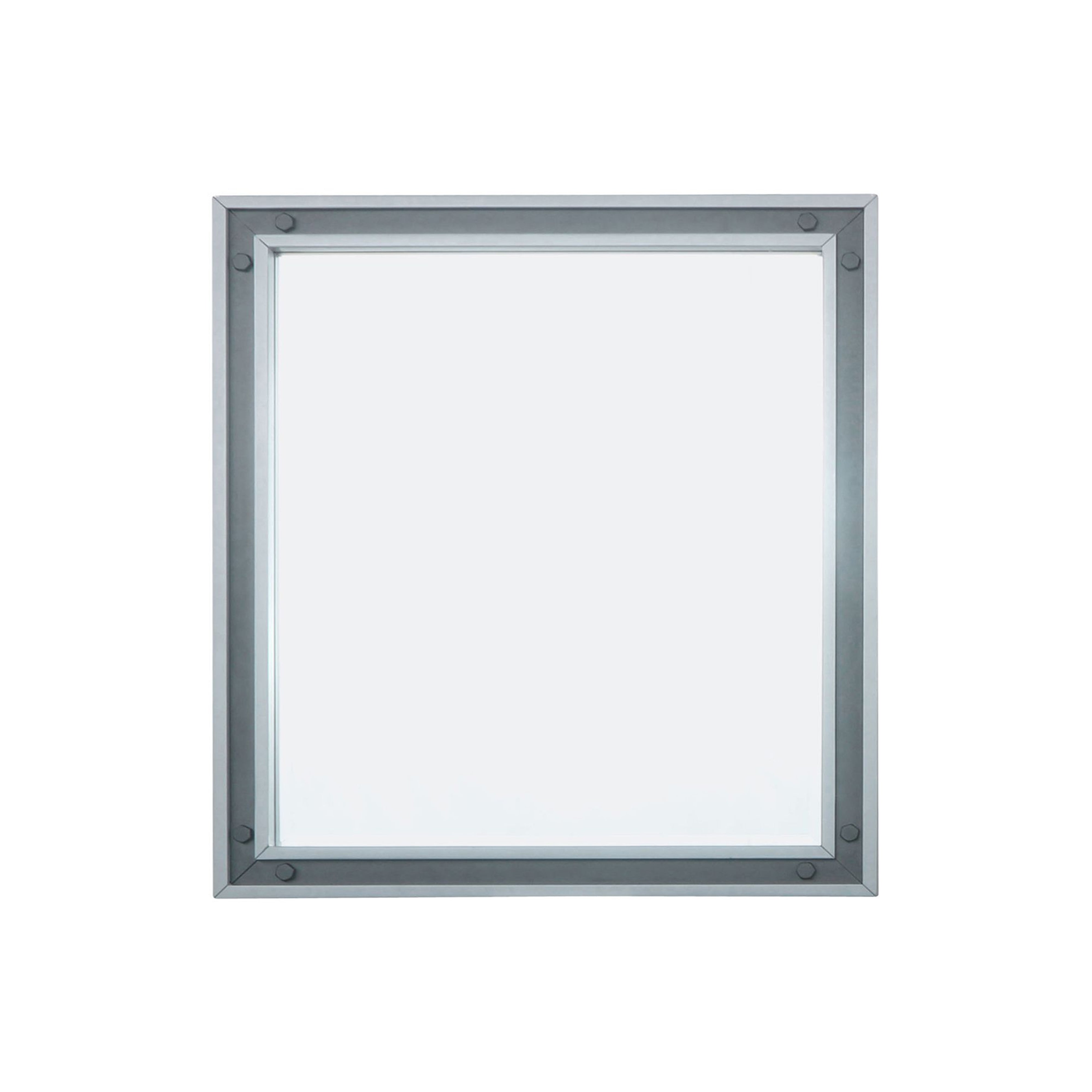 Lexora Ziva 34 in W x 32 in H Mirror with Black Metal Inlay