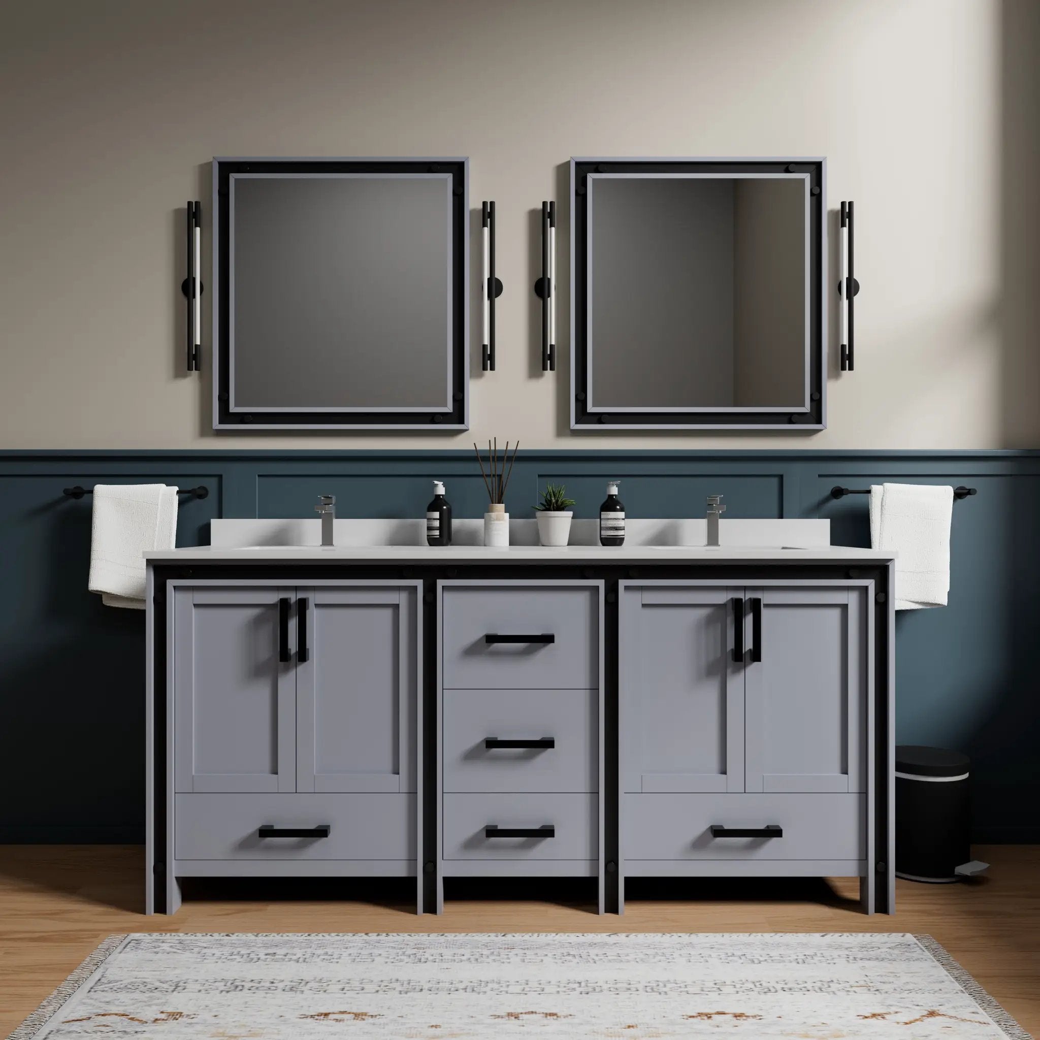dark grey vanity