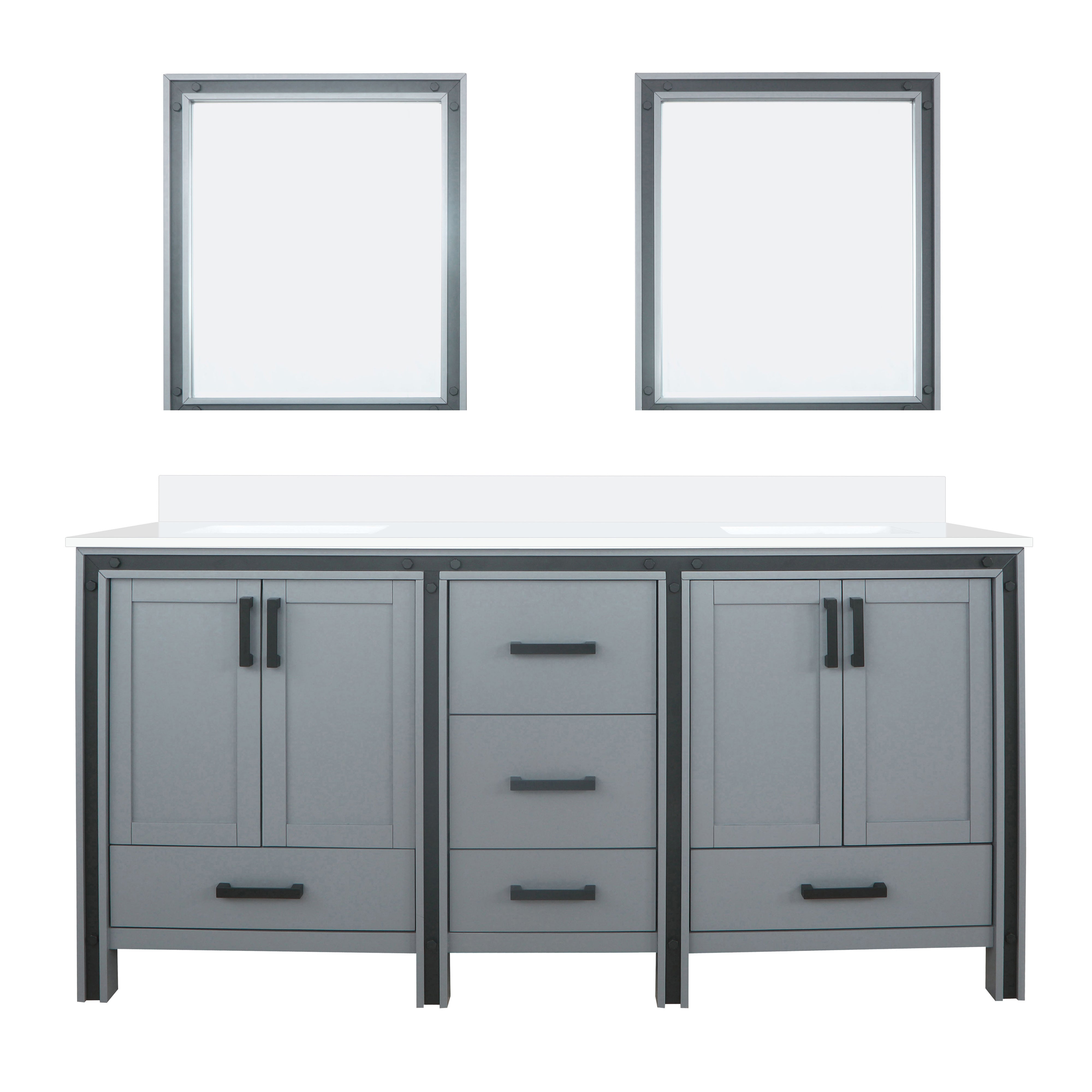Lexora Ziva 72 in W x 22 in D Double Bath Vanity