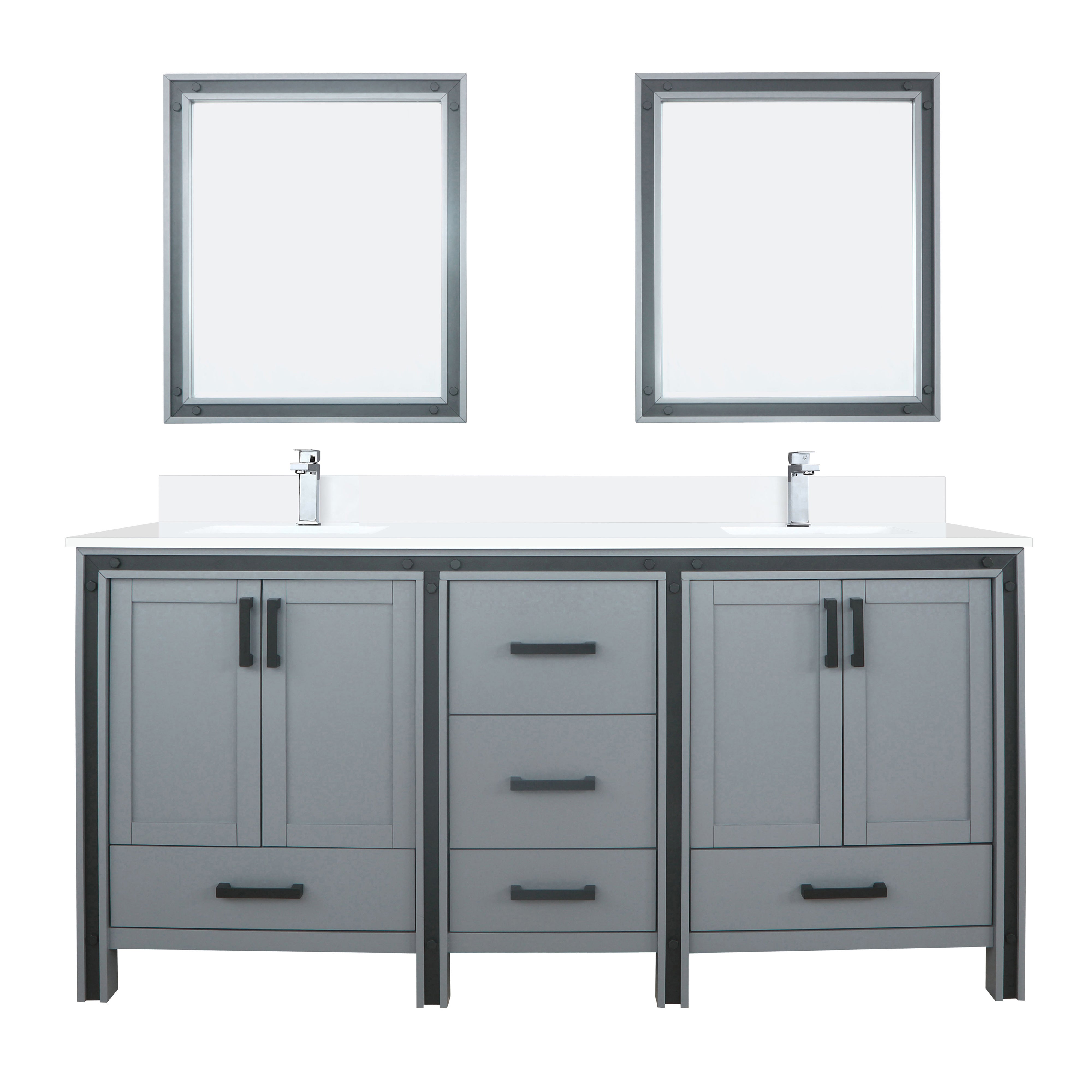 Lexora Ziva 72 in W x 22 in D Double Bath Vanity
