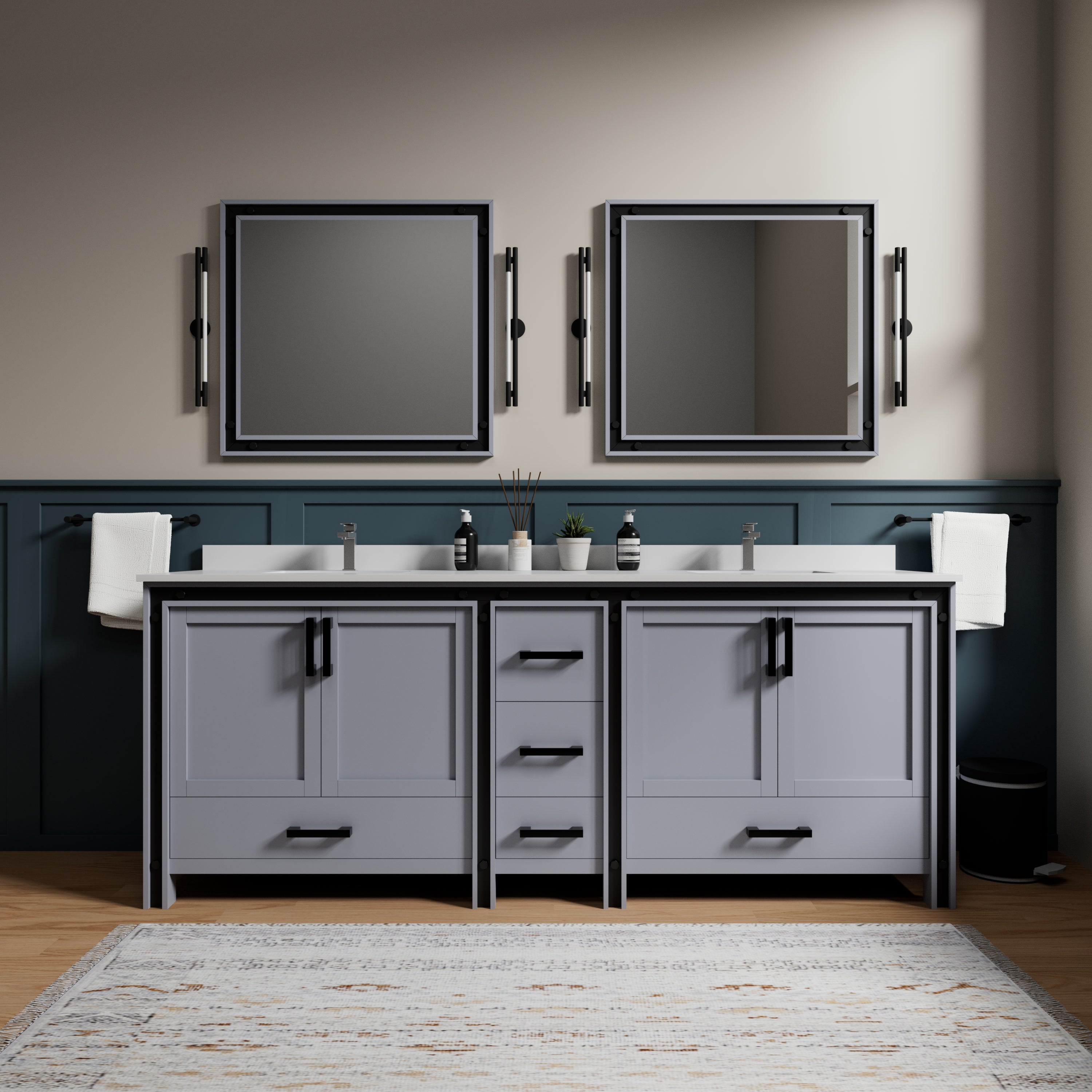 dark grey vanity