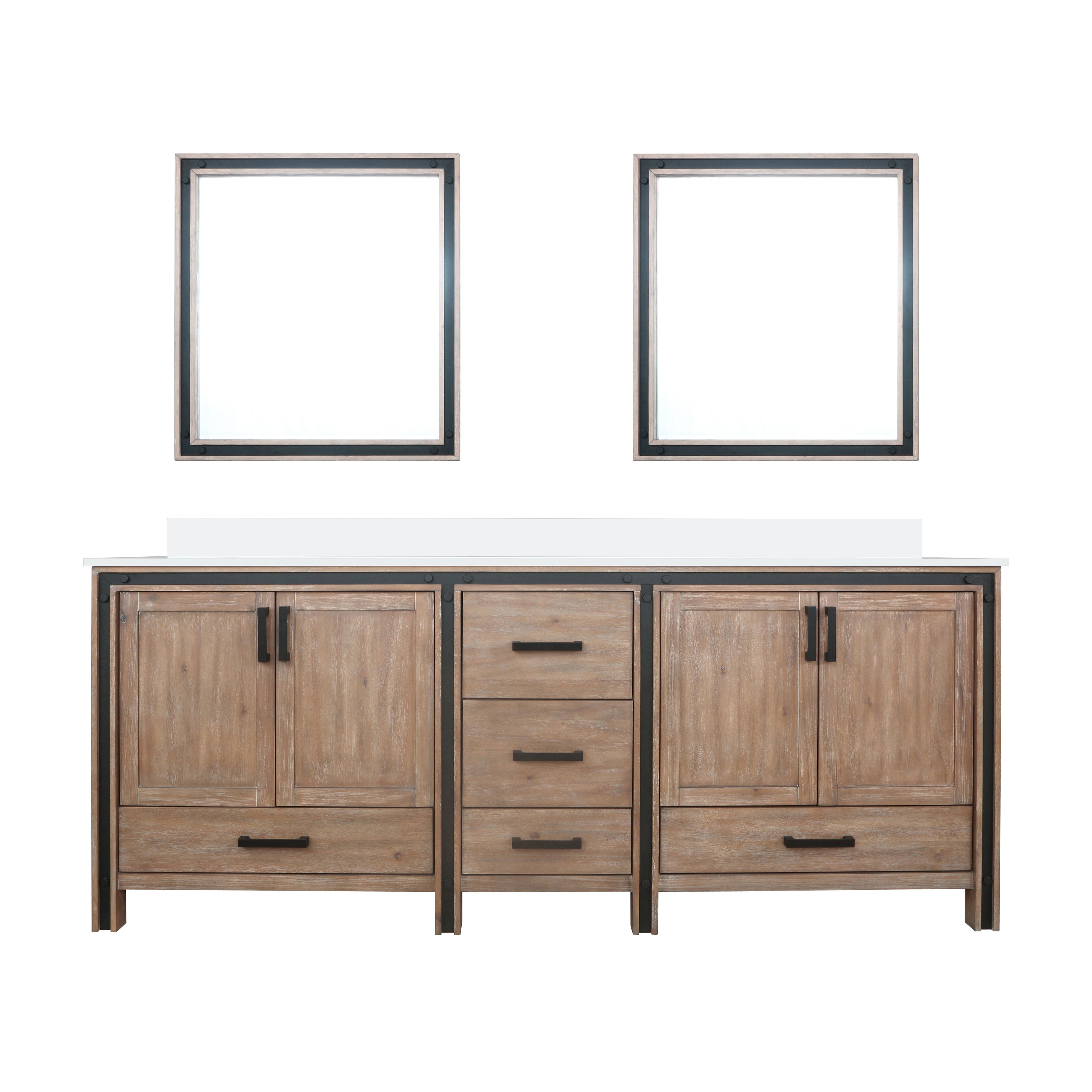 Lexora Ziva 84 in W x 22 in D Double Bath Vanity