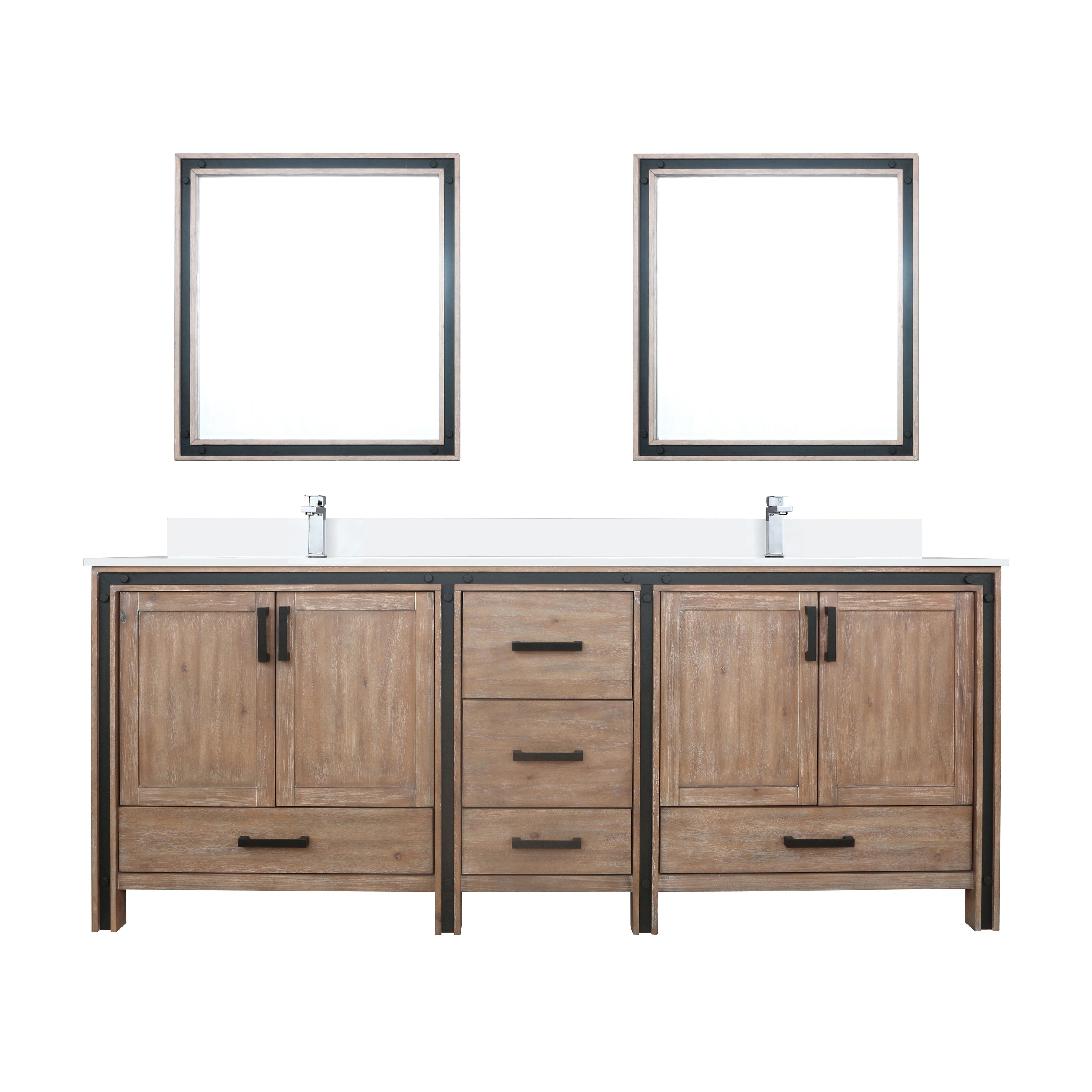 Lexora Ziva 84 in W x 22 in D Double Bath Vanity