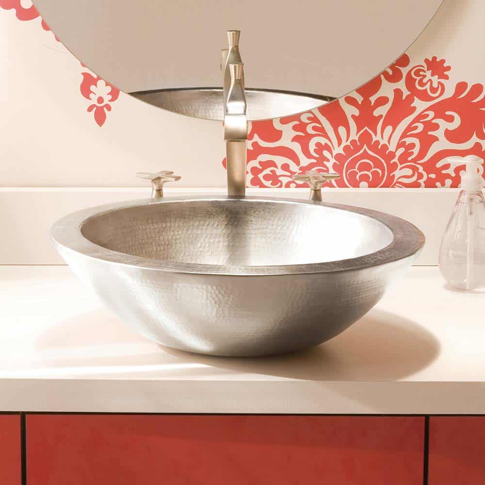 brushed nickel bathroom sink
