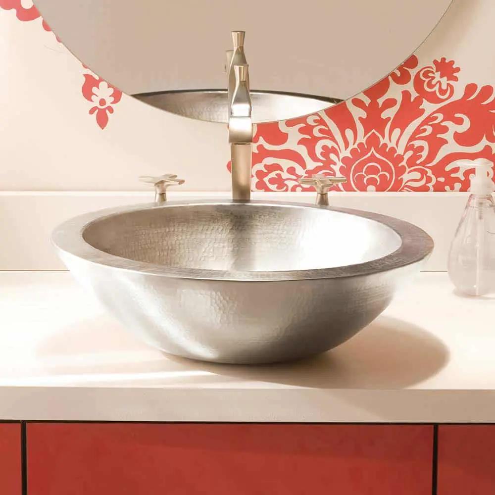 brushed nickel bathroom sink