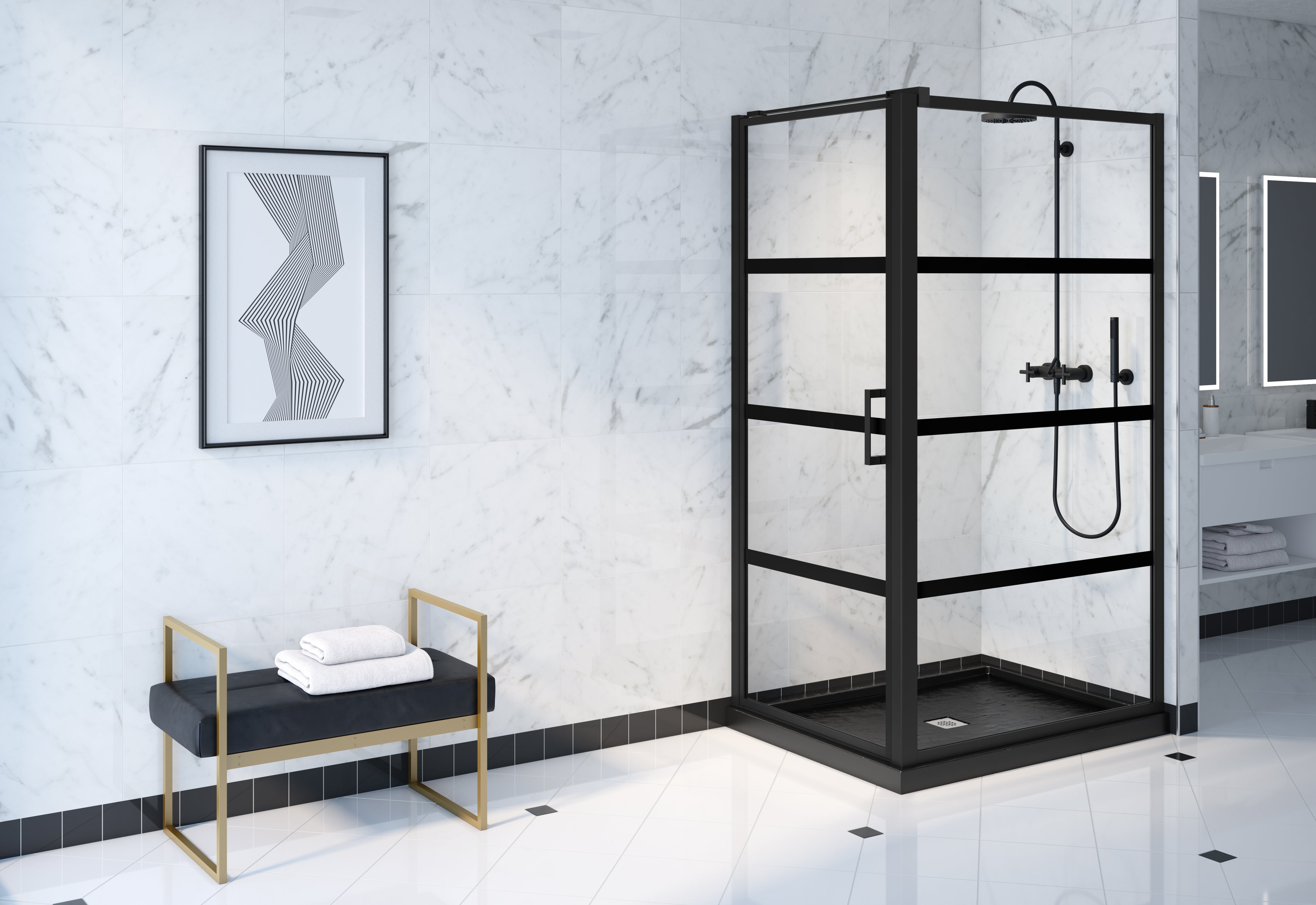 matte black shower door