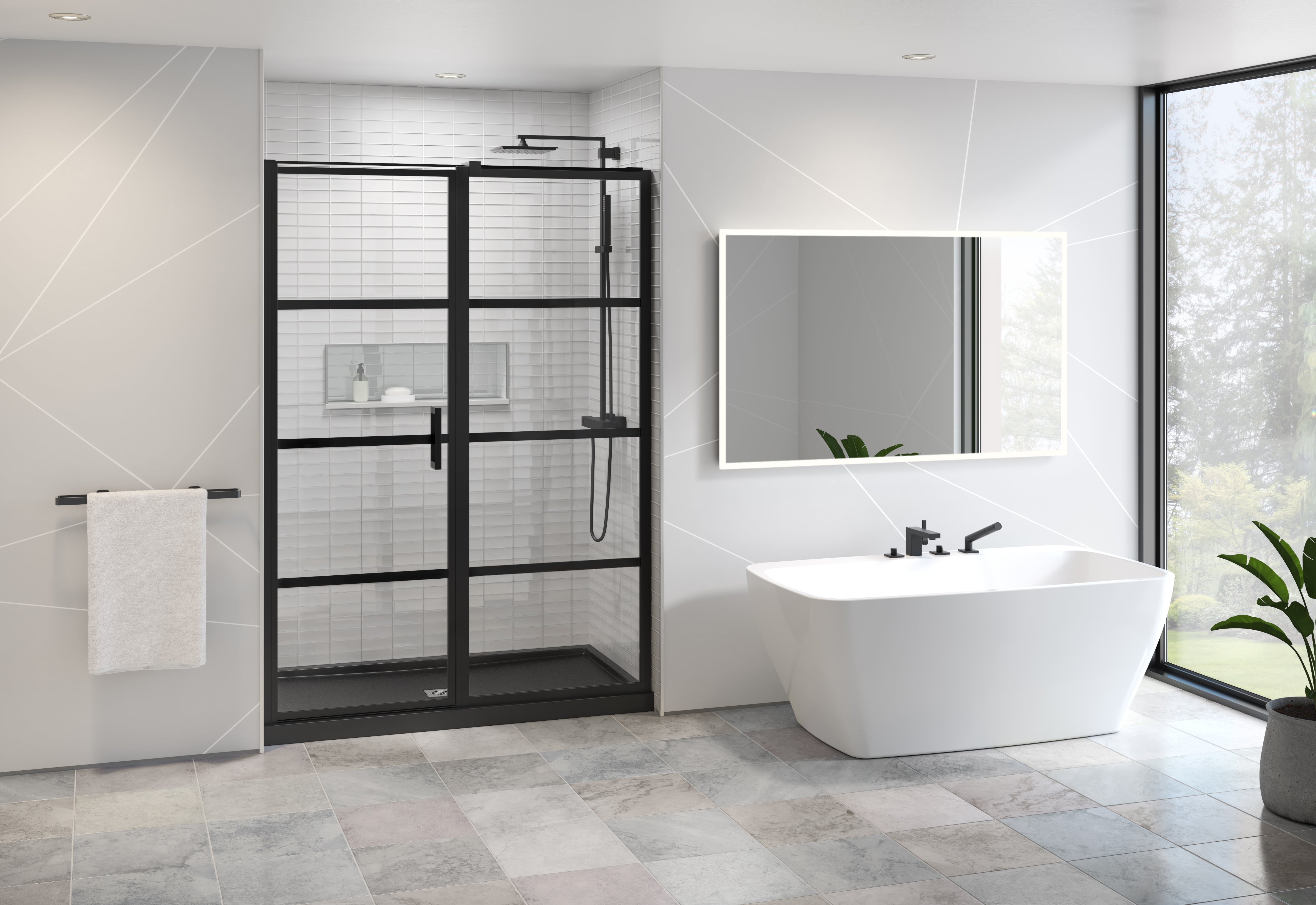 matte black shower door