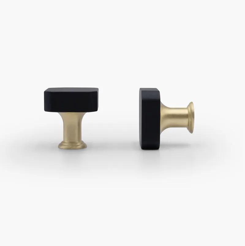 matte black,satin brass knob