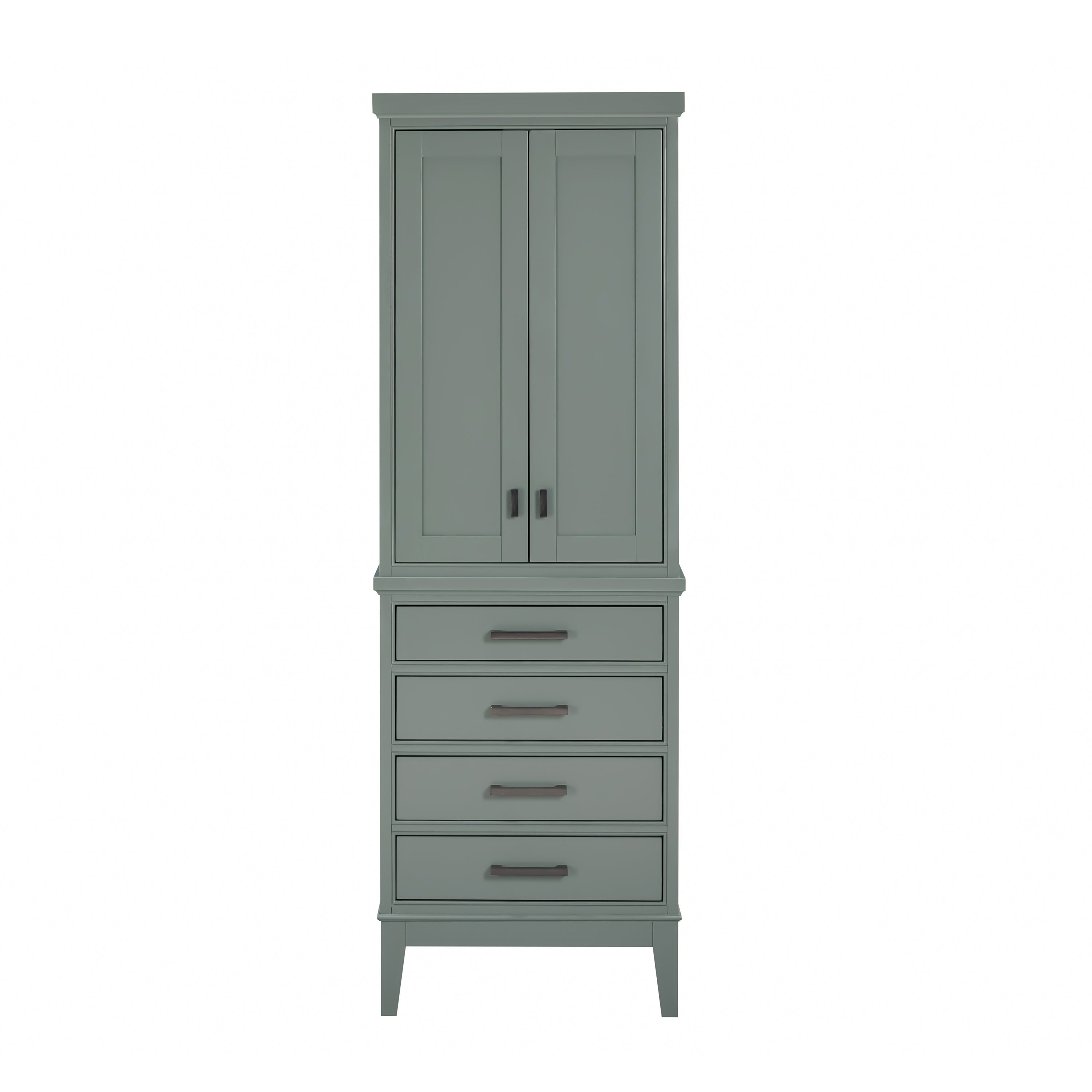 smoke green linen cabinet