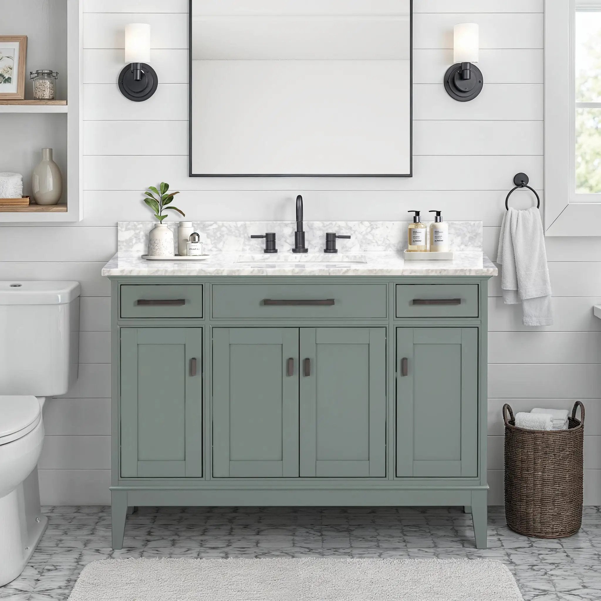 smoke green vanity set