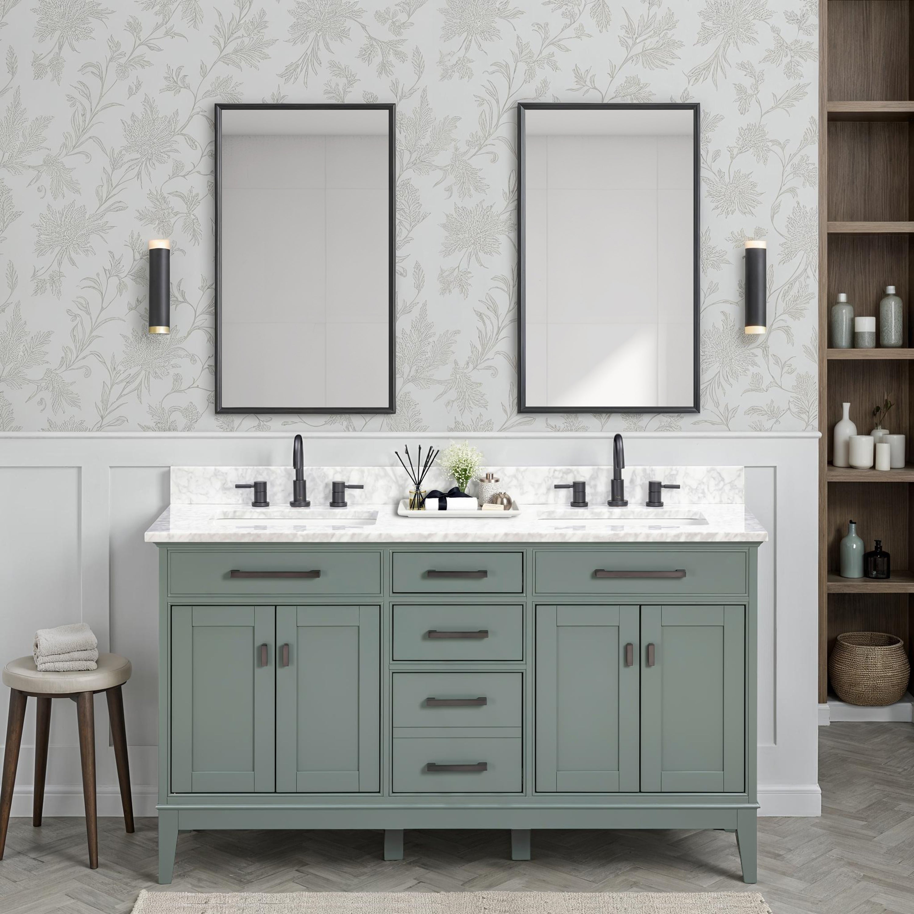 smoke green vanity set
