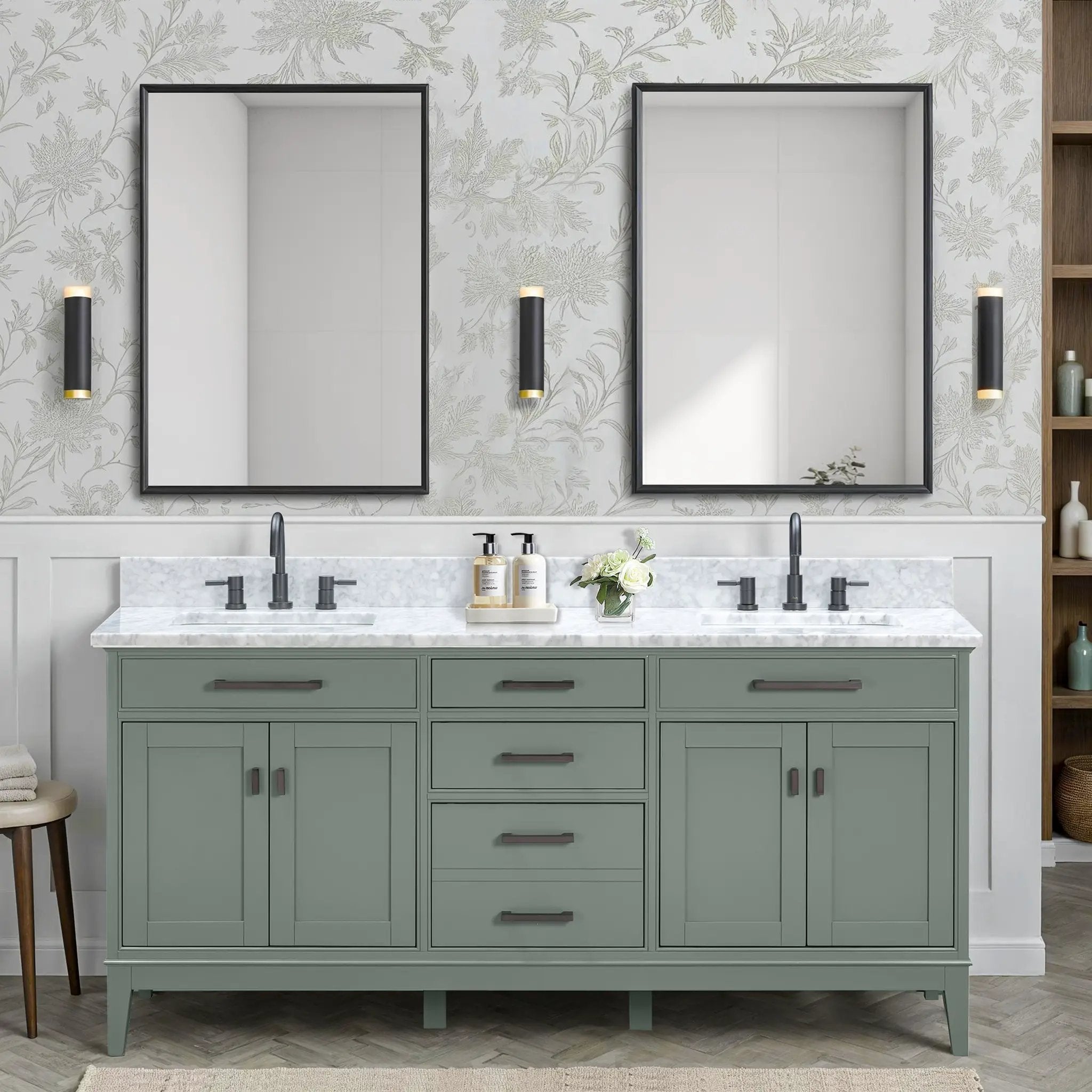smoke green vanity set