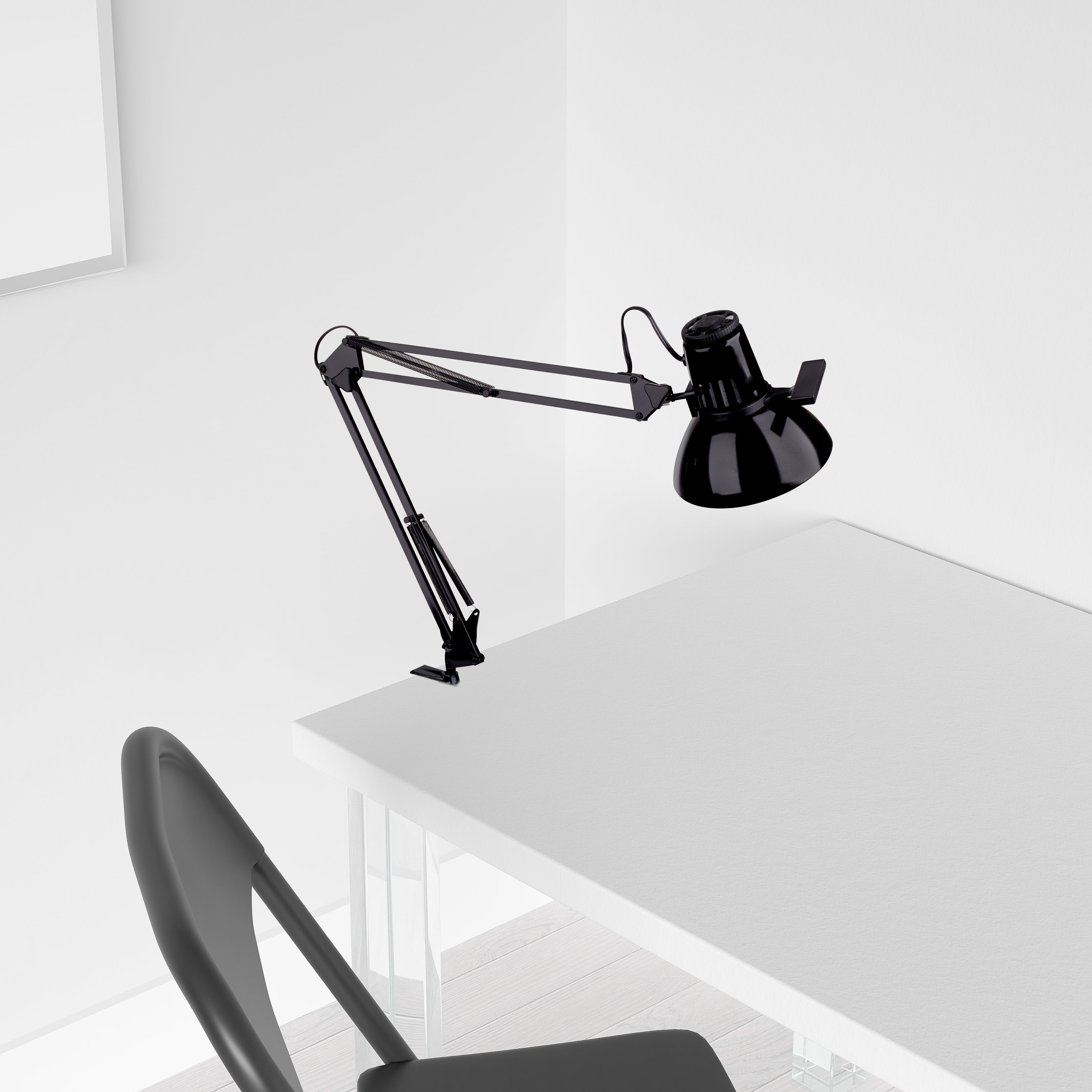 gloss black table lamp