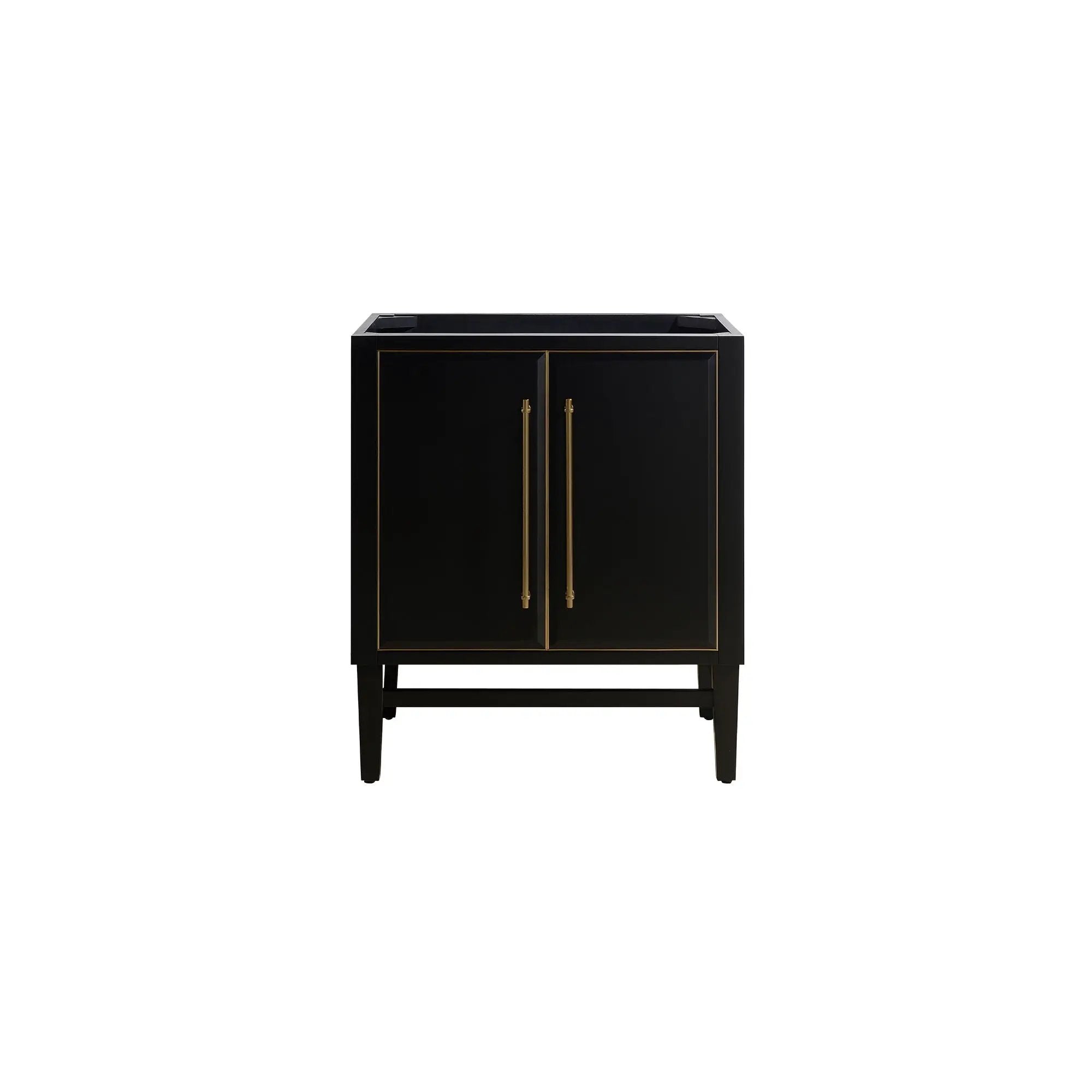black/gold trim vanity base