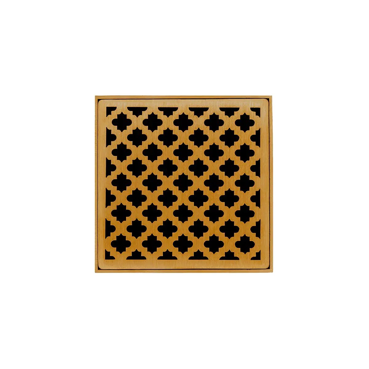 Infinity Drain 4" x 4" MD 4 Complete Kit with Moor Pattern Decorative Plate with ABS Drain Body, 2" Outlet by Infinity Drain