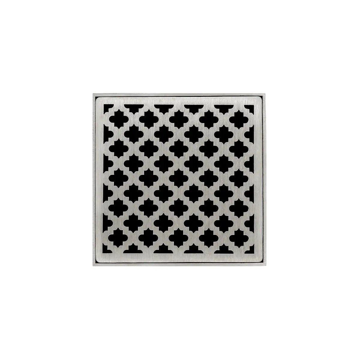 Infinity Drain 4" x 4" MD 4 Complete Kit with Moor Pattern Decorative Plate with ABS Drain Body, 2" Outlet by Infinity Drain