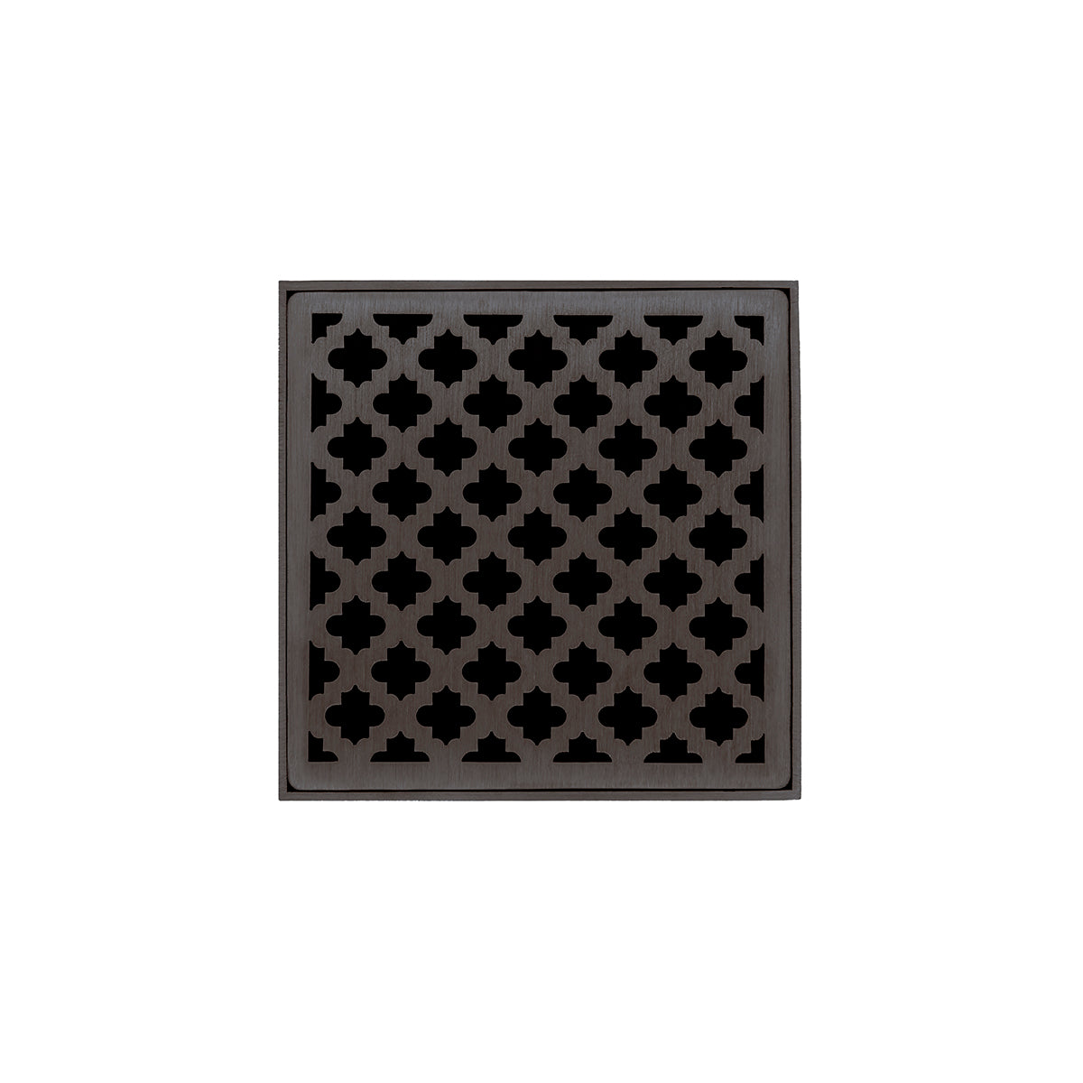 Infinity Drain 5" x 5" MD 5 Complete Kit with Moor Pattern Decorative Plate with Cast Iron Drain Body, 2" Outlet