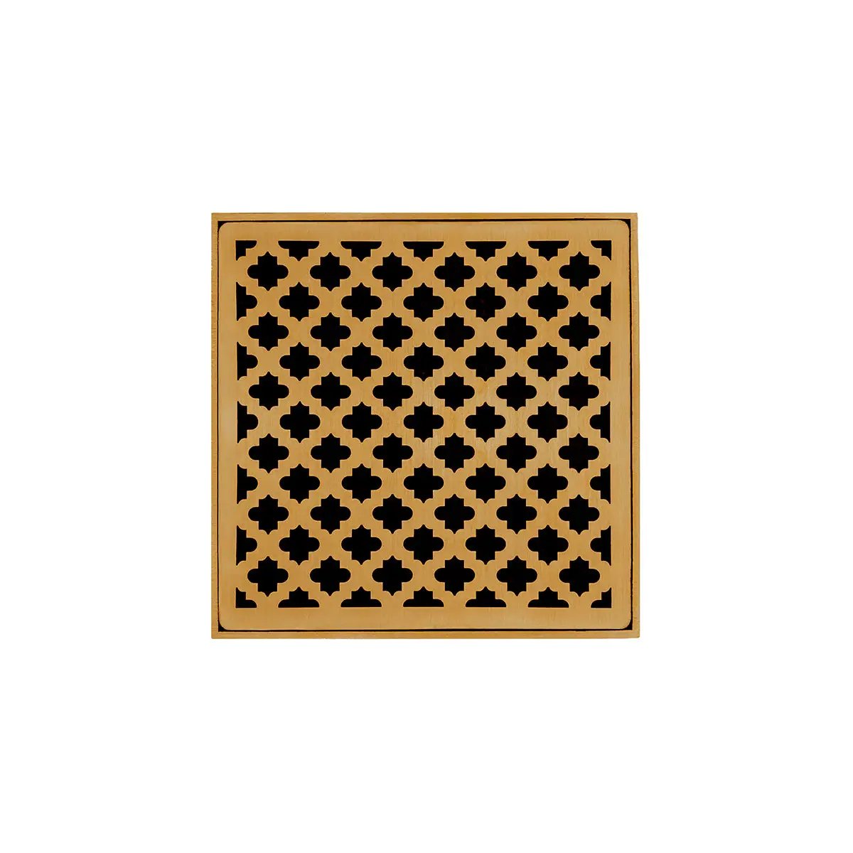 Infinity Drain 5" x 5" MD 5 High Flow Complete Kit with Moor Pattern Decorative Plate with Cast Iron Drain Body, 3" No-Hub Outlet by Infinity Drain