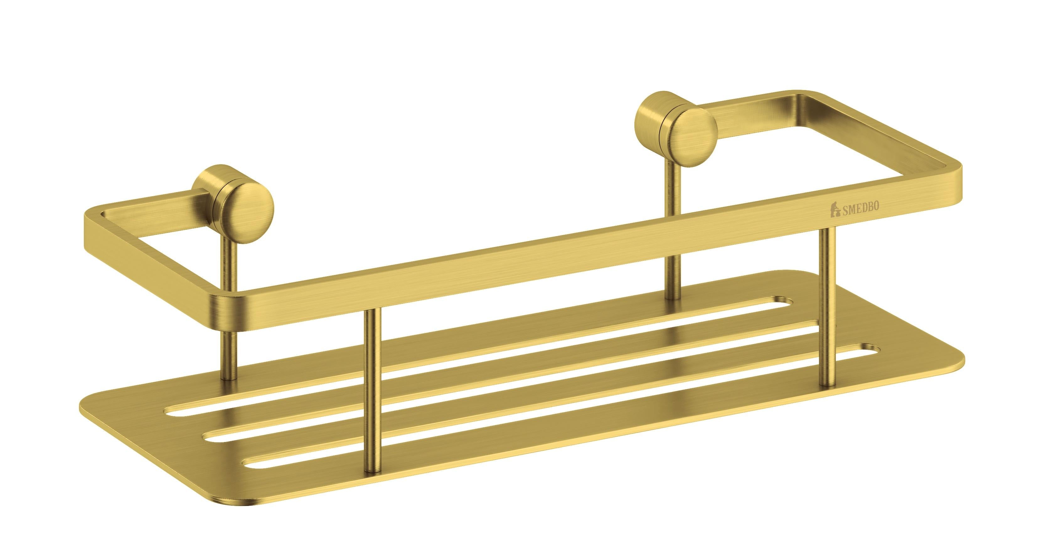 brushed brass shower basket