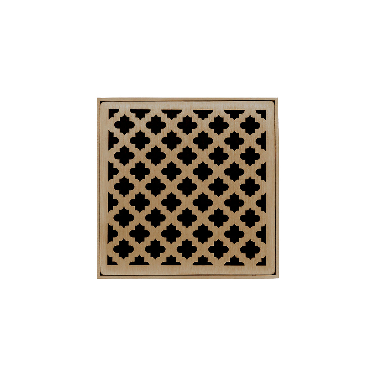 Infinity Drain 4" x 4" MDB 4 Complete Kit with Moor Pattern Decorative Plate with ABS Bonded Flange Drain Body, 2", 3" and 4" Outlet
