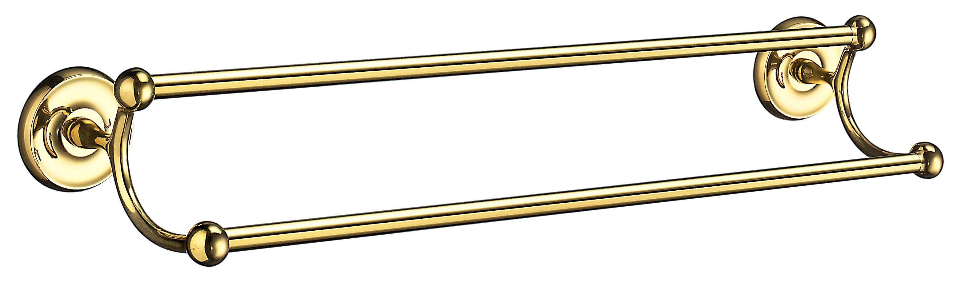 polished brass towel rail