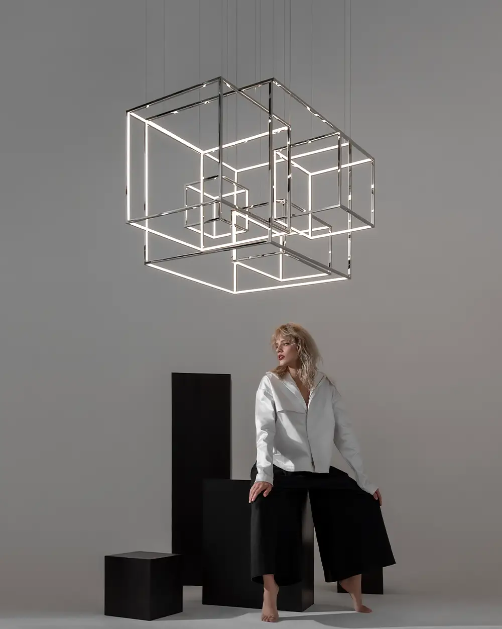 chrome chandelier