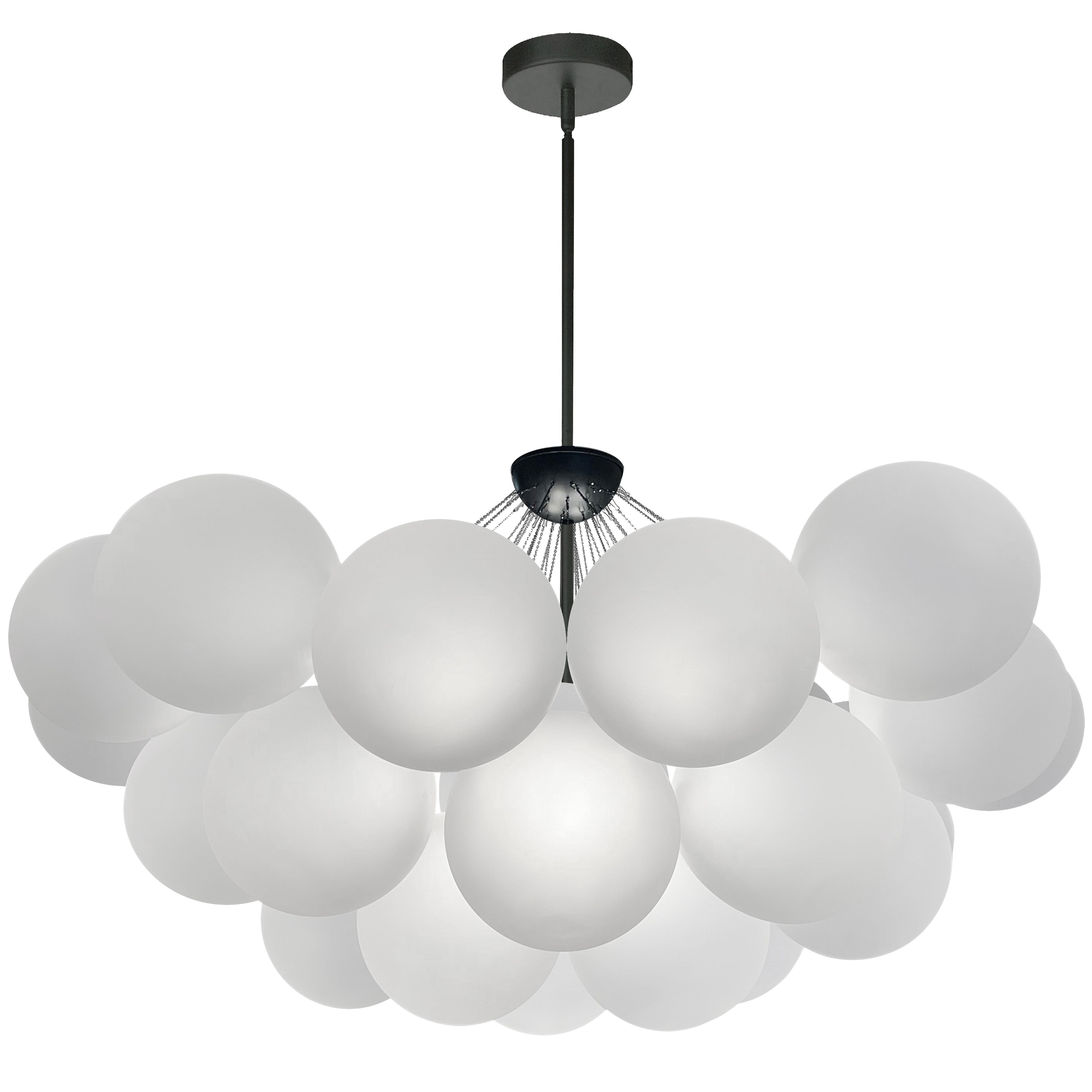 Dainolite 8 Light Halogen Chandelier with Frosted Glass