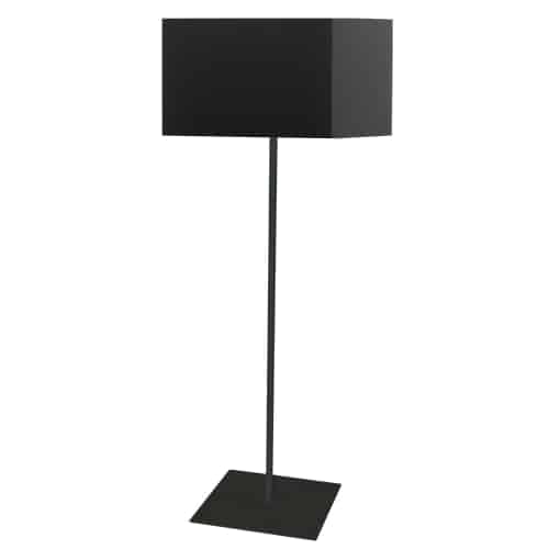 black shade floor lamp