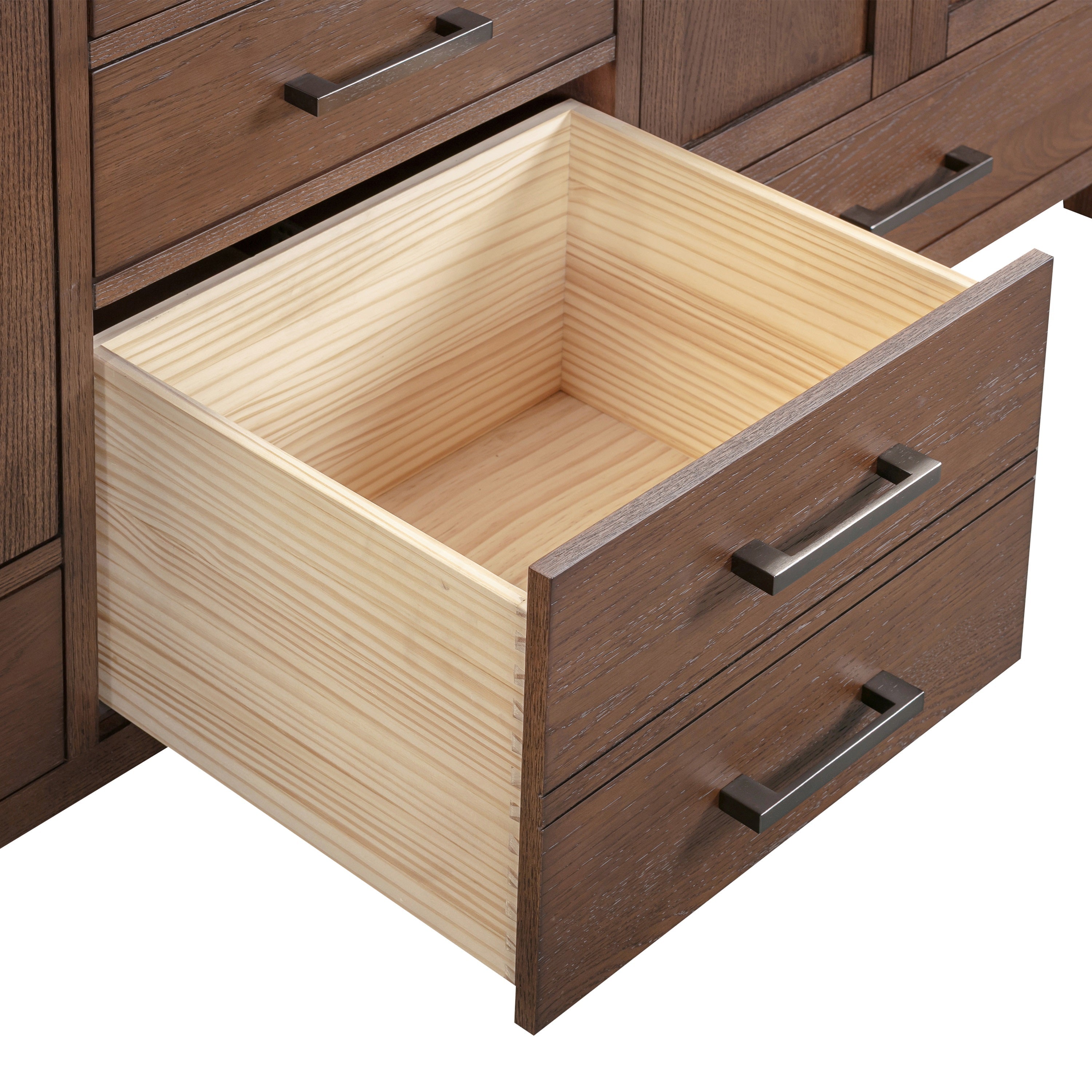 mocha oak vanity set