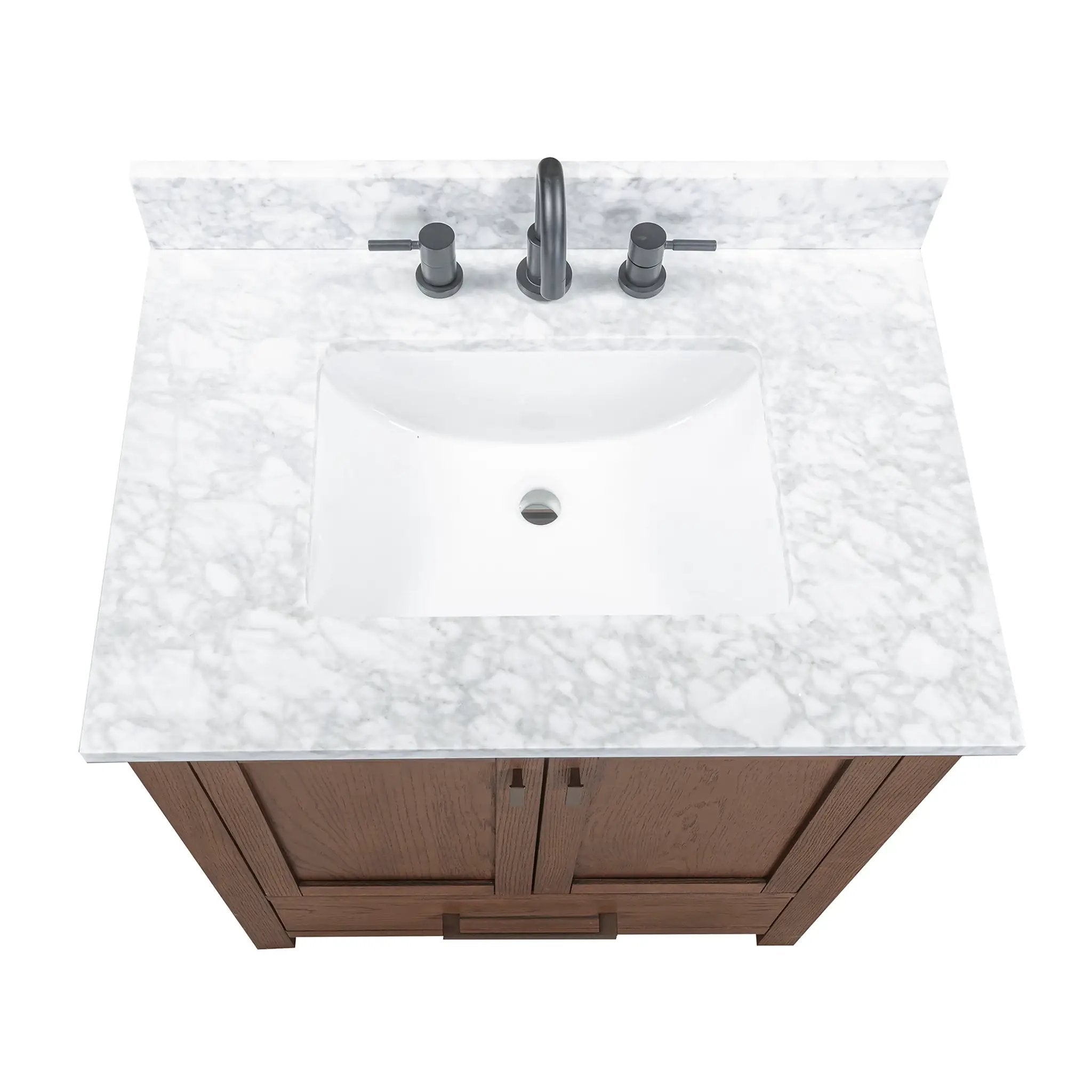 mocha oak vanity set