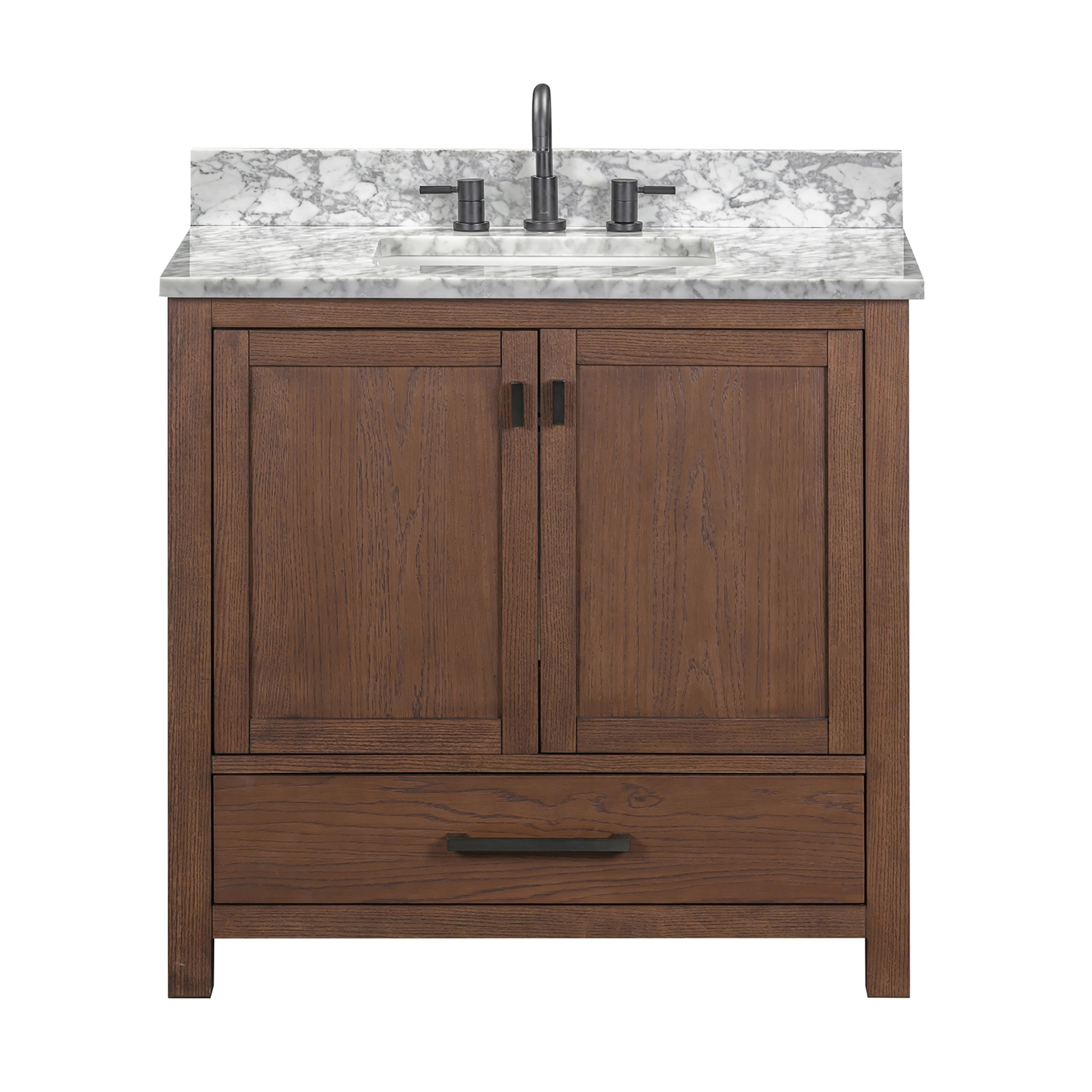 mocha oak vanity set