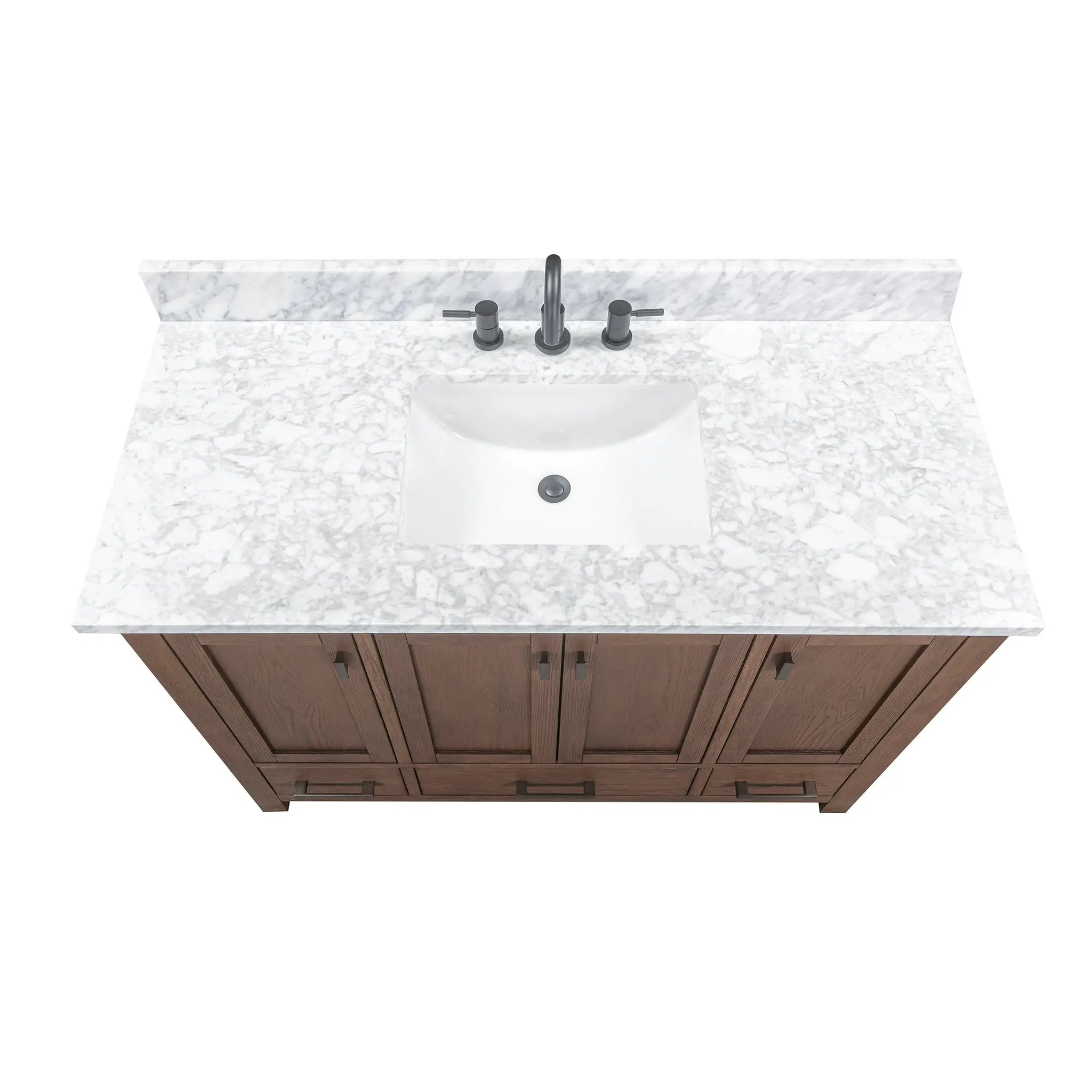 mocha oak vanity set