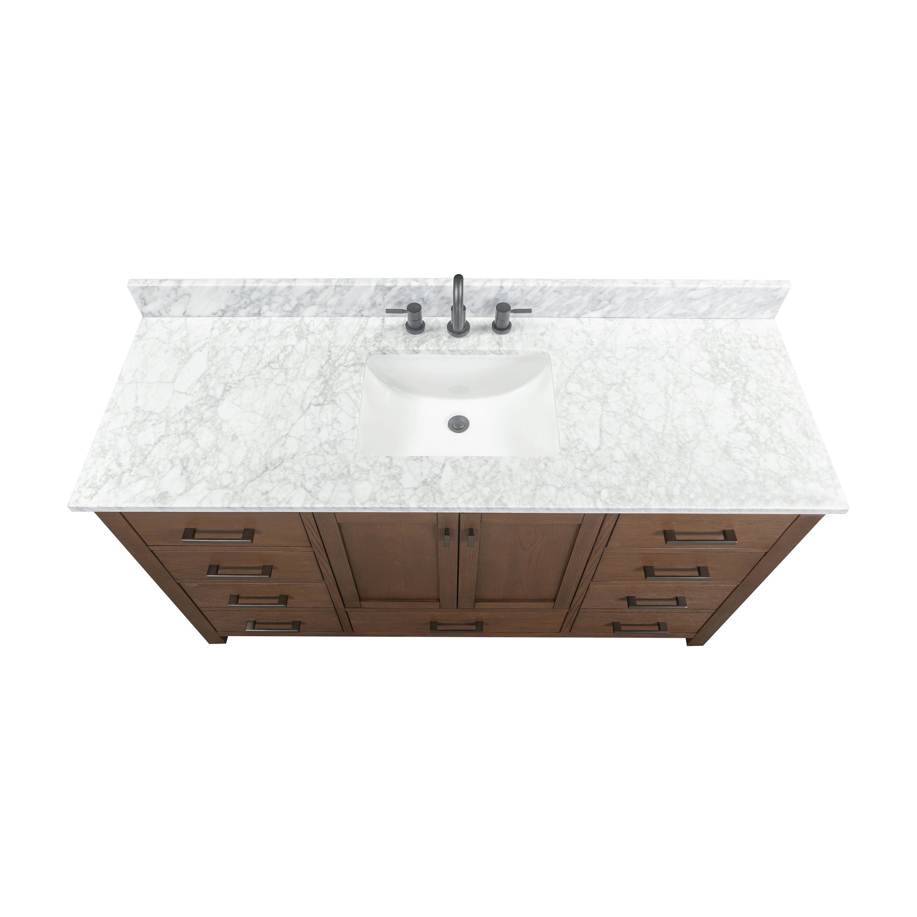 mocha oak vanity set