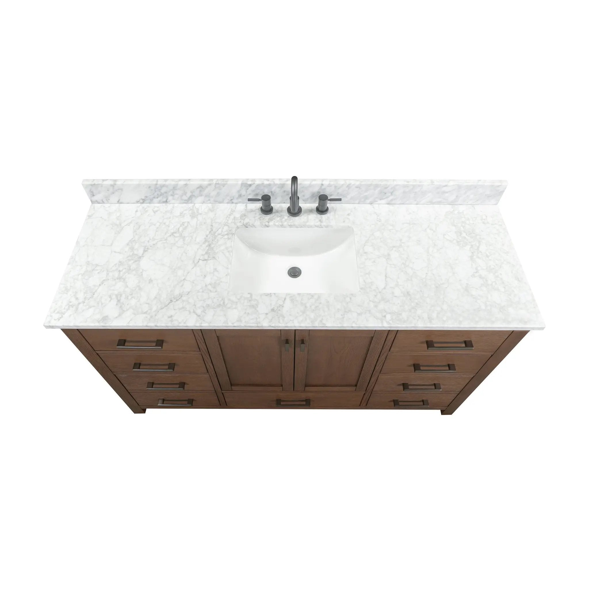 mocha oak vanity set