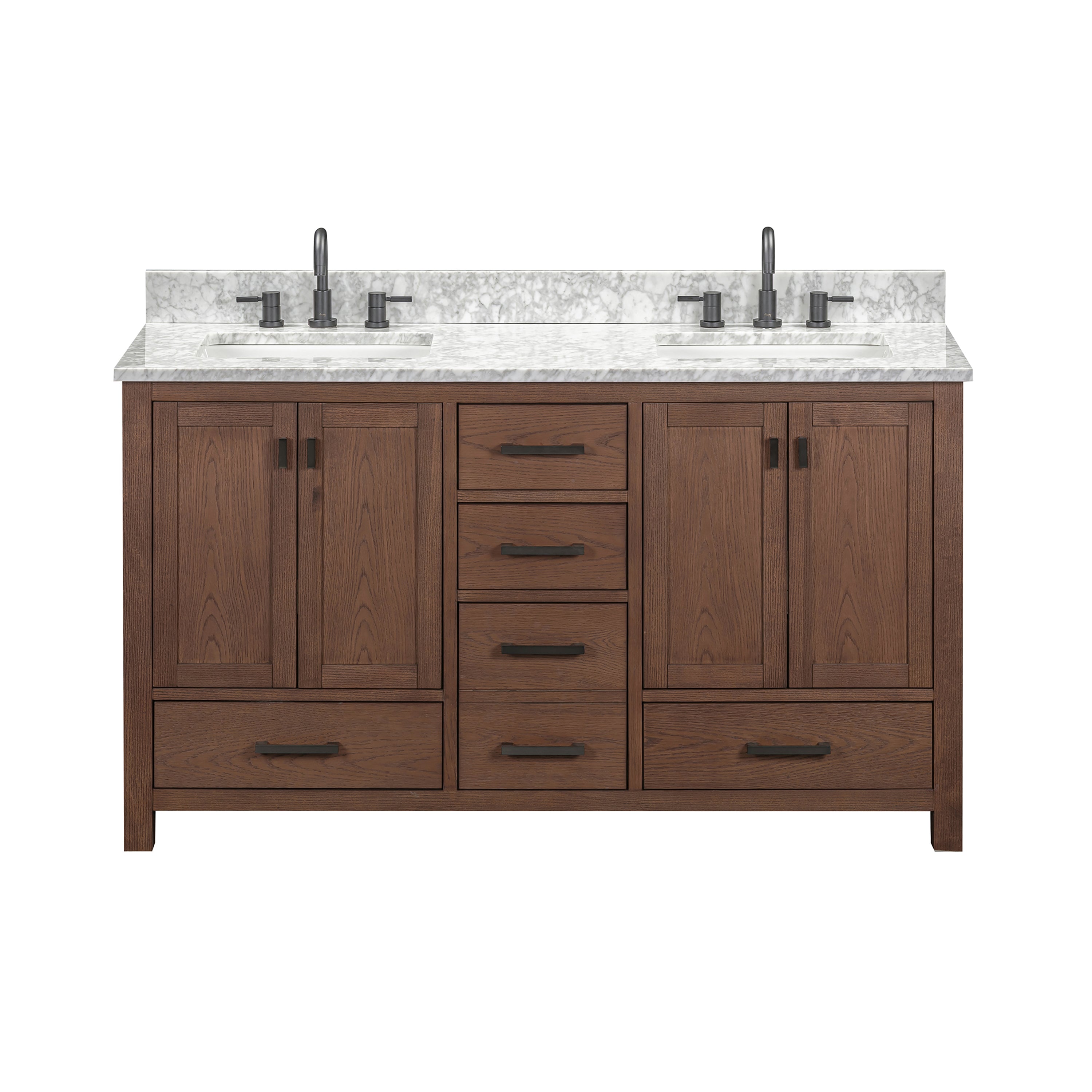 mocha oak vanity set