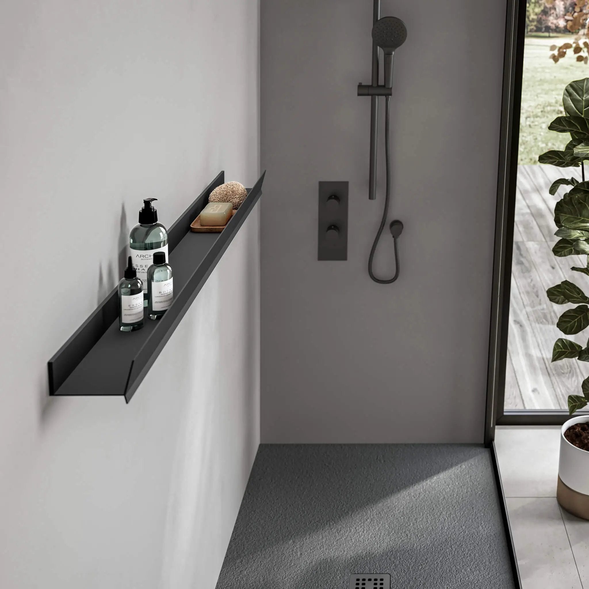 black shelf