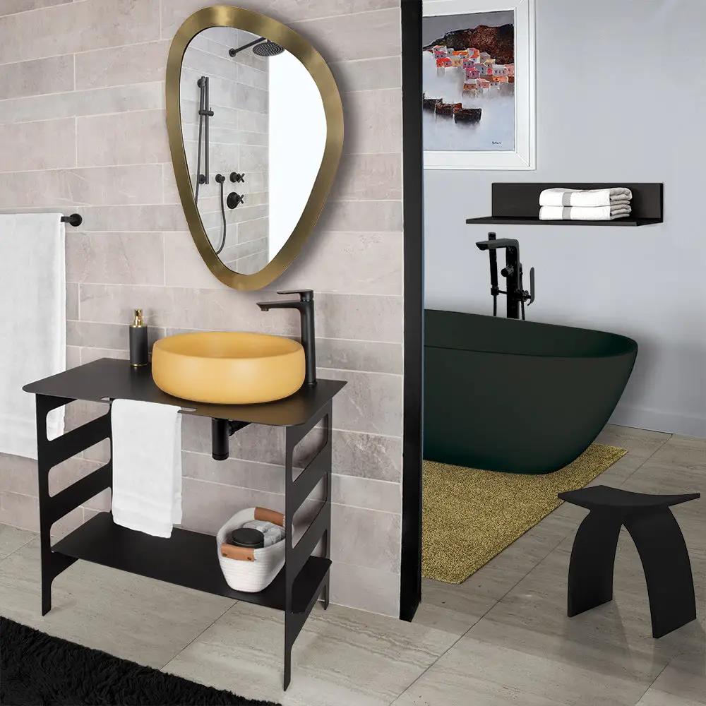 matte black vanity