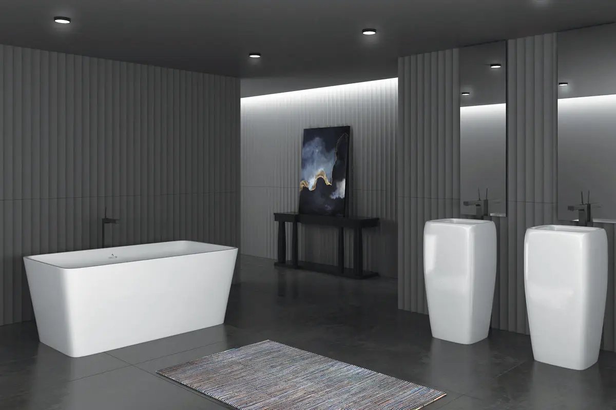 matte white freestanding bathtub
