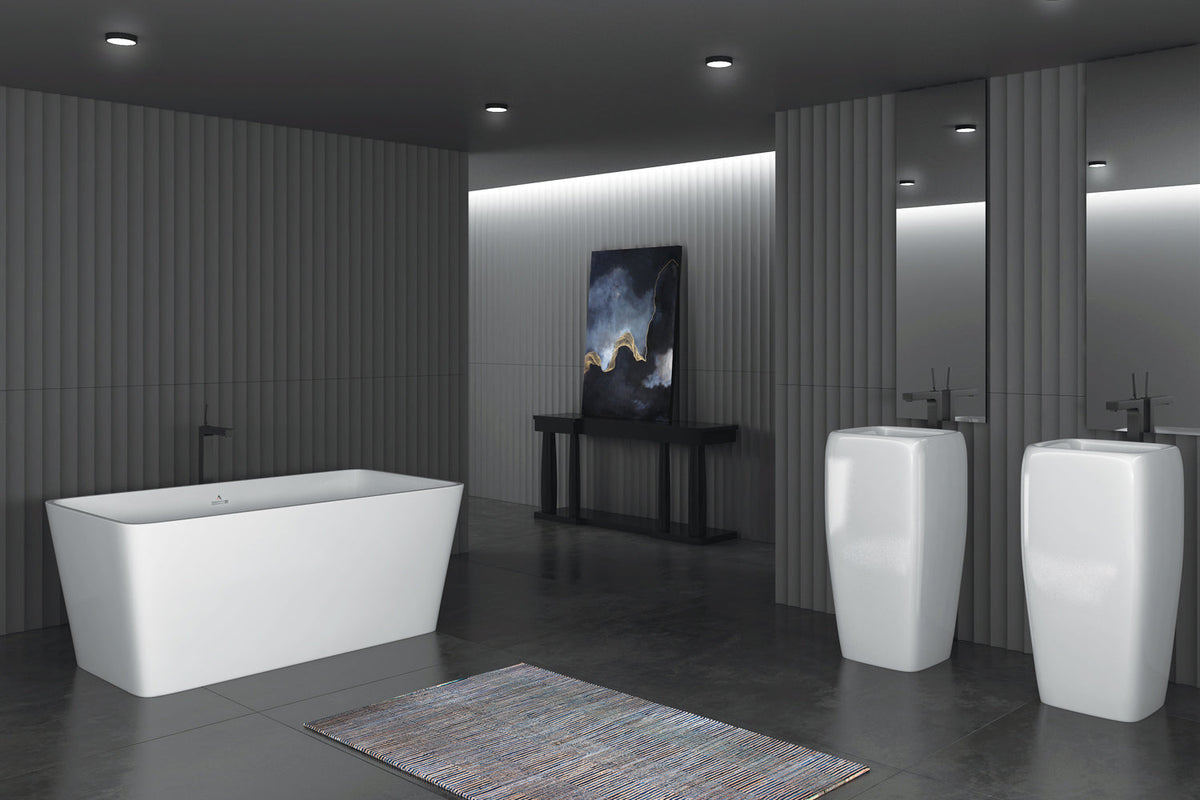 matte white freestanding bathtub