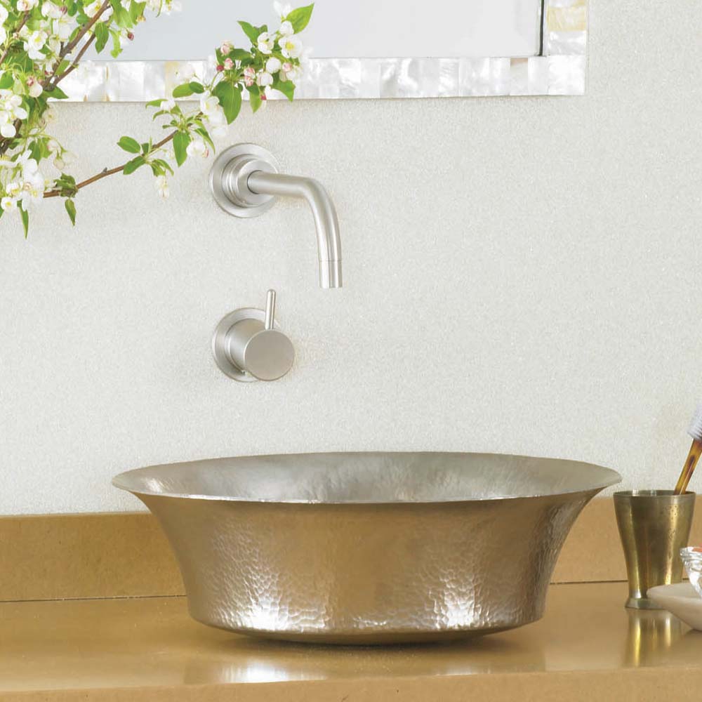 brushed nickel bathroom sink