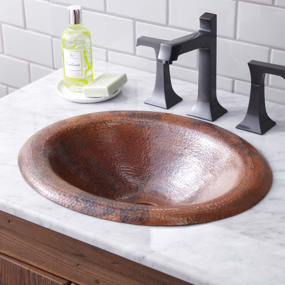 tempered copper bathroom sink